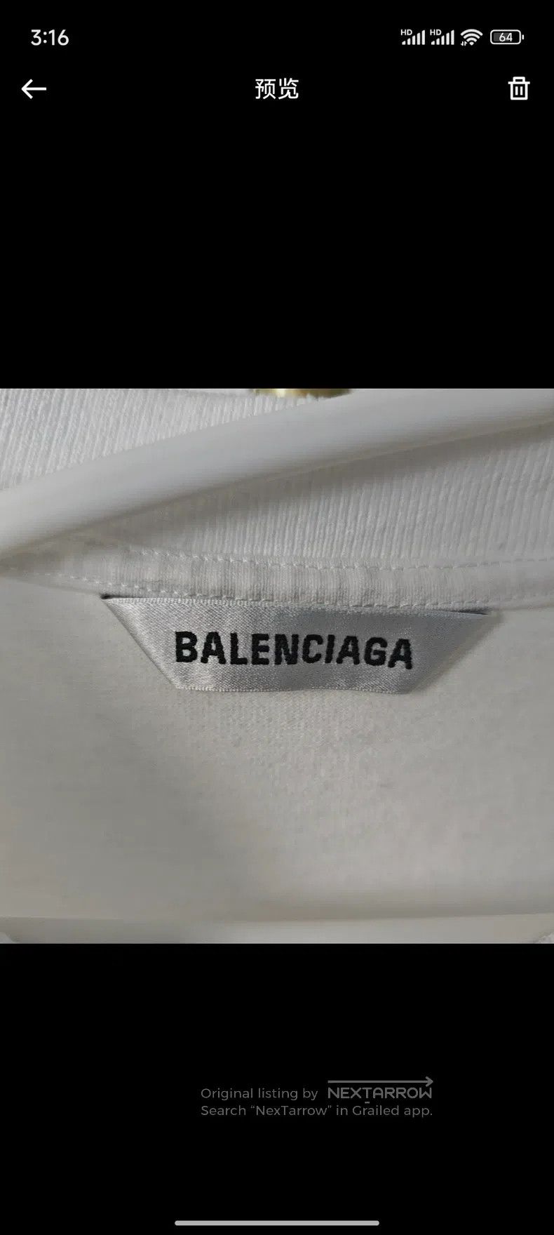 Balenciaga Balenciaga Lettering Neck Short-Sleeve T-Shirt Size US S / EU 44-46 / 1 - 3 Thumbnail