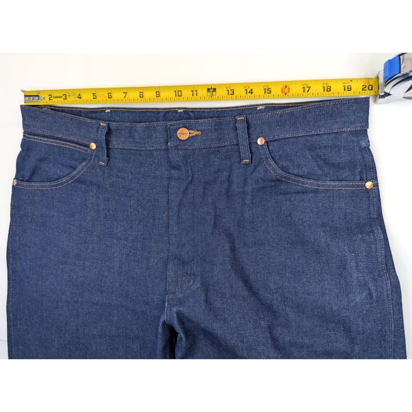 Wrangler Wrangler Cowboy Cut 13MWZ Original Blue Jeans Men 40x33 Indigo EUC Regular Straight Denim 100% Cotton Wrangler Cowboy Cut Jeans Mens Size US 40 / EU 56 - 5 Thumbnail