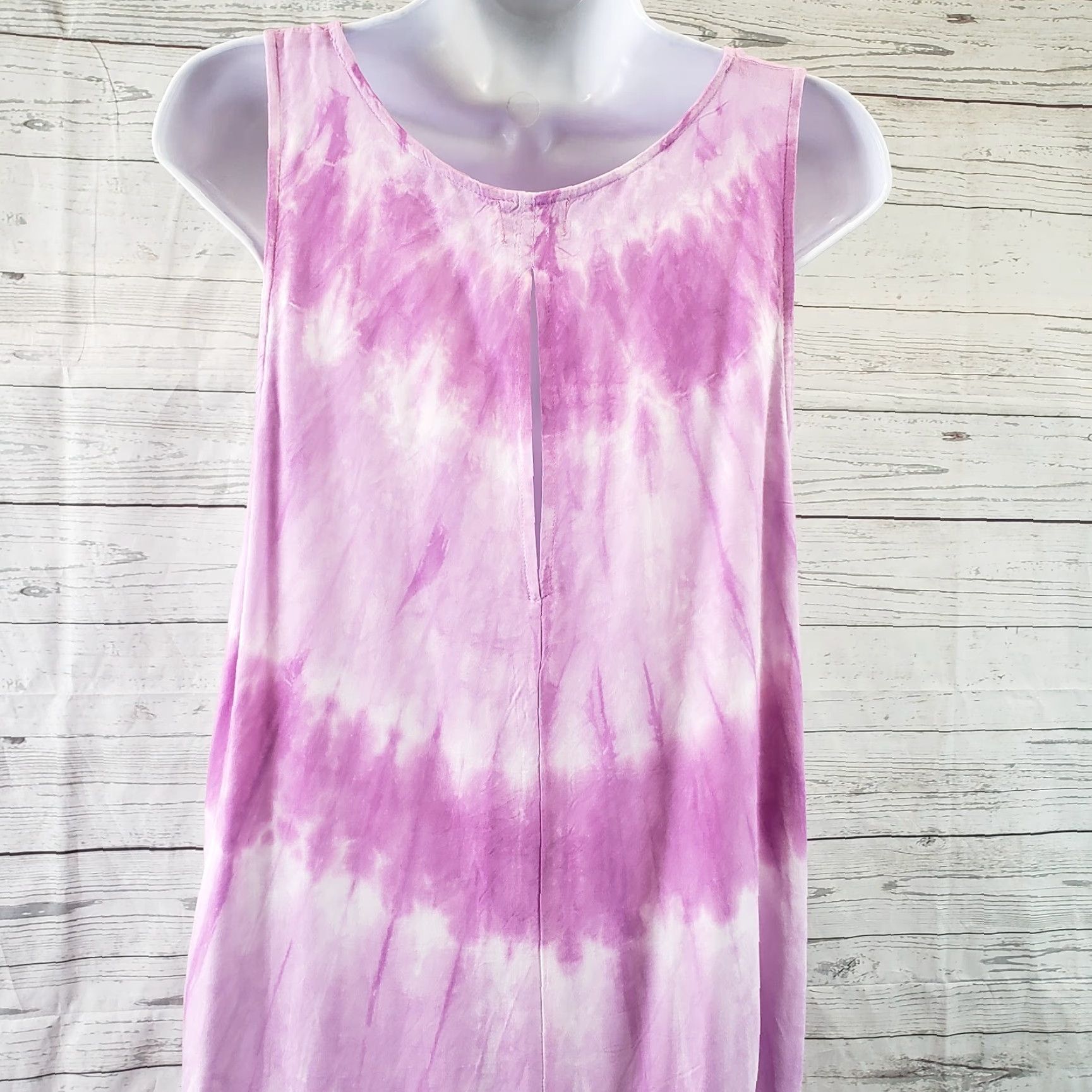 Vintage Mud Pie Maxi Dress Sz S Purple Tie Dye Sleeveless V-Neck Size S / US 4 / IT 40 - 5 Thumbnail