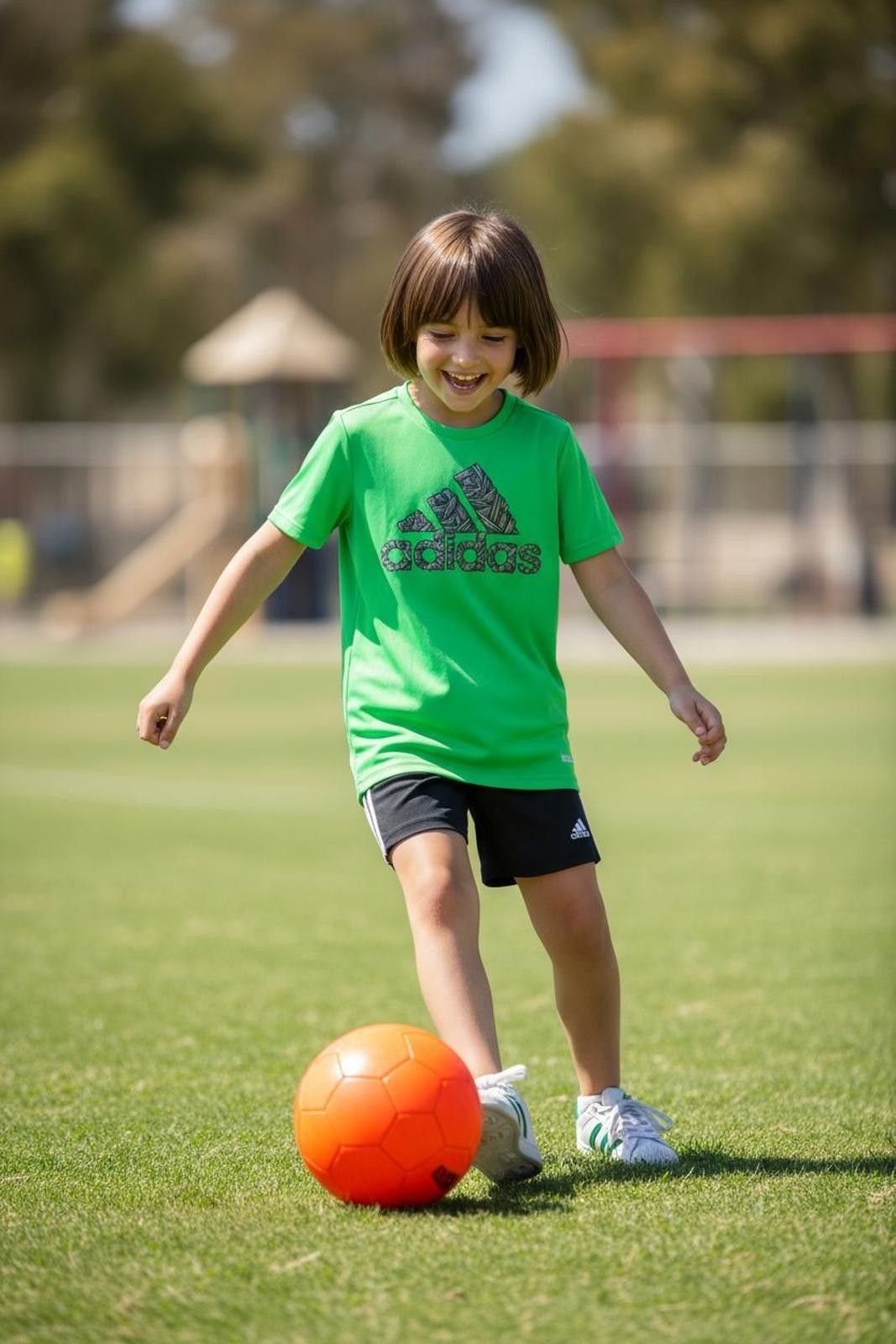 Adidas Adidas Kids' Green Short Sleeve Activewear T-Shirt Size US L / EU 52-54 / 3 - 2 Thumbnail