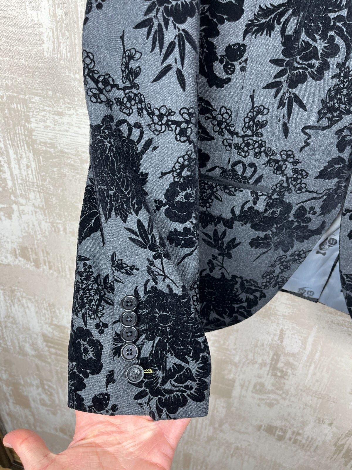Noose & Monkey Noose & Monkey Paprika Jacket Floral Black Velvet Blazer Size US M / EU 48-50 / 2 - 5 Thumbnail