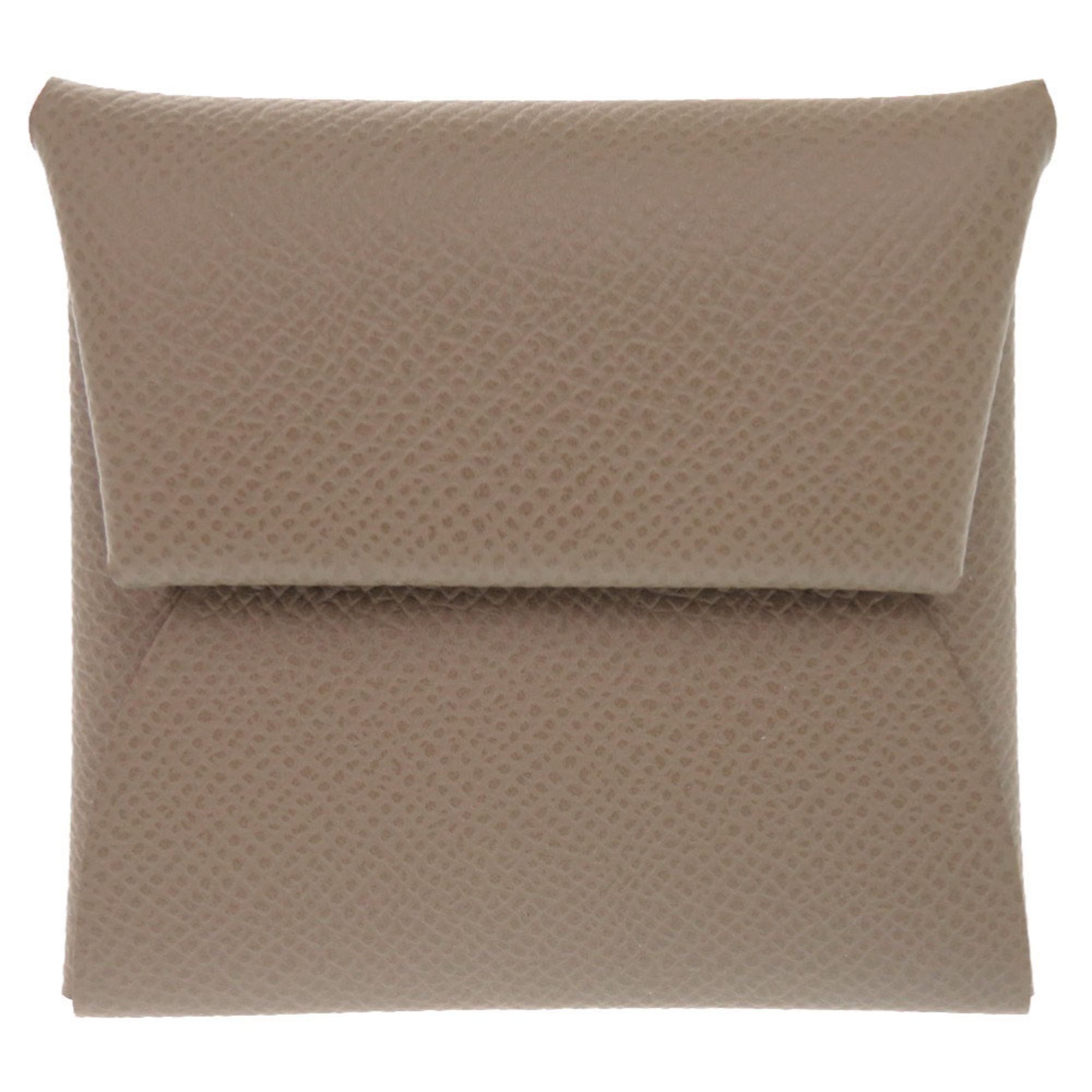 Unused Hermès Bastia Epsom Leather Coin Case Wallet with W Stamp (Made in 2024) 0506 HERMES Etoupe