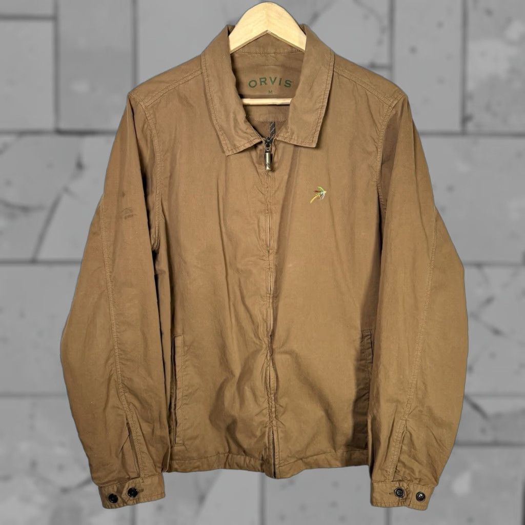 Orvis VINTAGE Orvis Mens Windbreaker Jacket Full-Zip Brown Cotton Size M Size US M / EU 48-50 / 2 - 1 Thumbnail