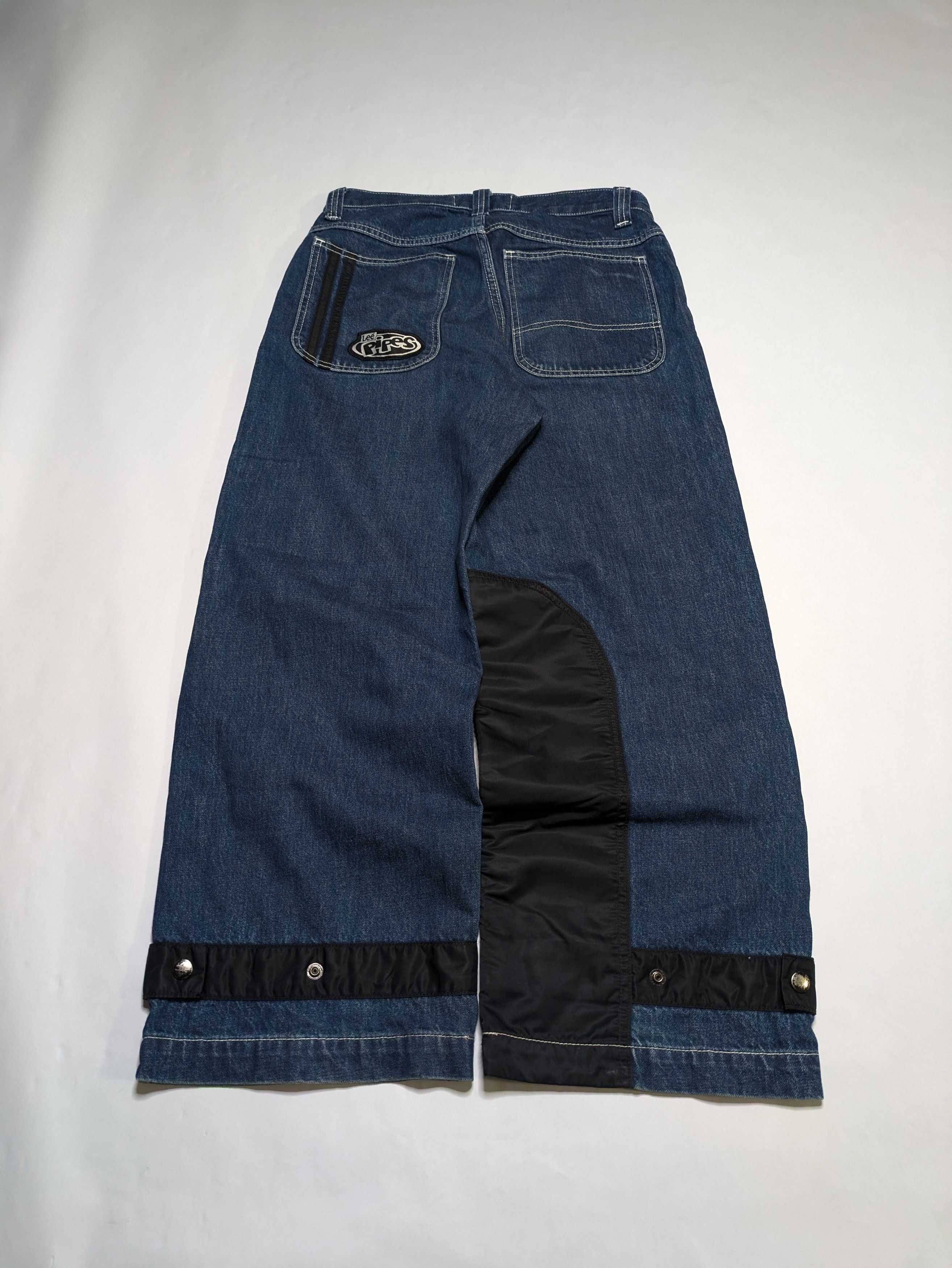 Vintage Lee Pipes Skater BMX Baggy Panelled Jeans Y2k Grunge