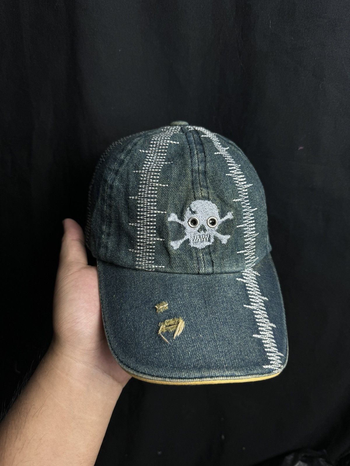 Beauty Beast × Hysteric Glamour × Japanese Brand Japanese Skulls Bones Embroidered Hat Size ONE SIZE - 2 Thumbnail