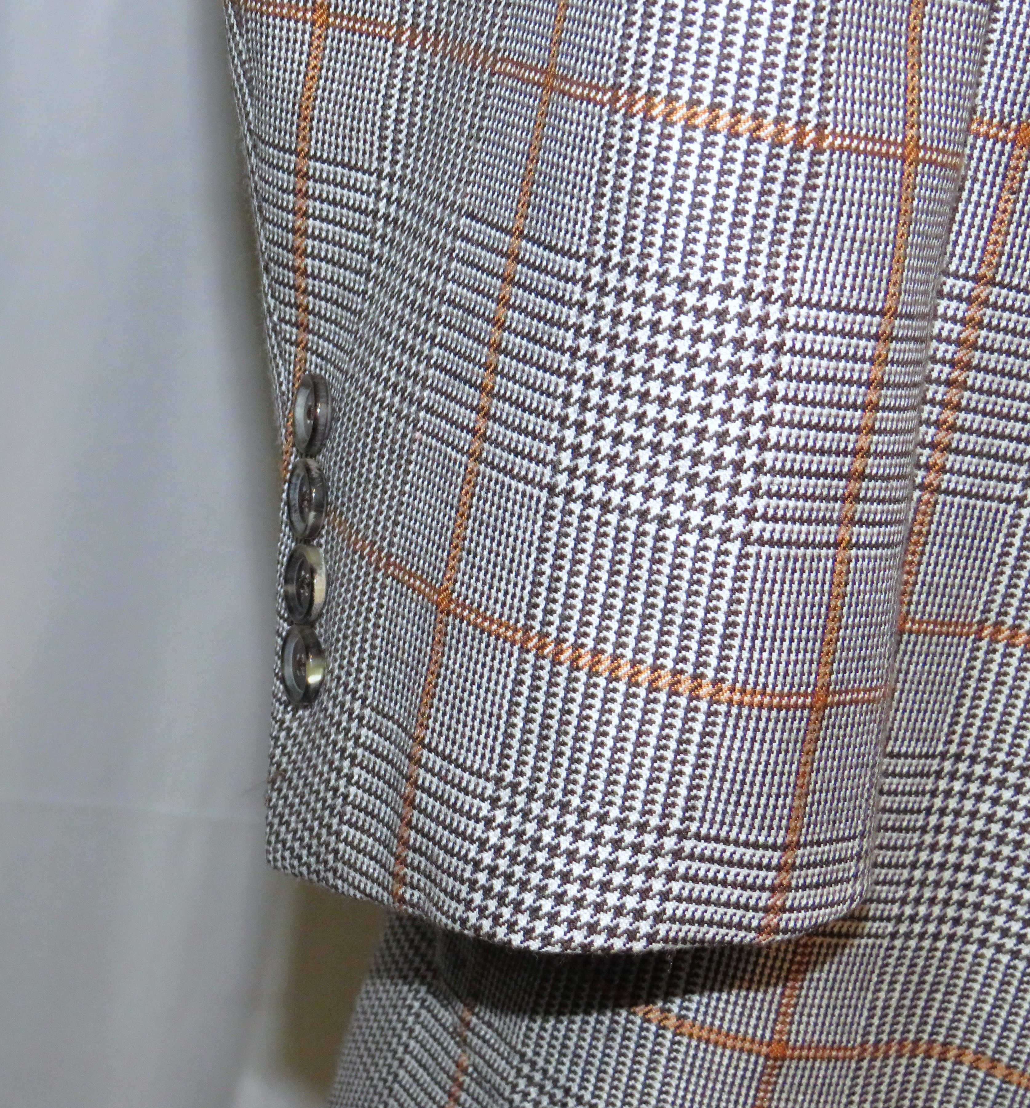 Cesare Attolini GUK Gray Plaid Super 140 Current Two Button Sport Coat 42 Size 42R - 10 Thumbnail