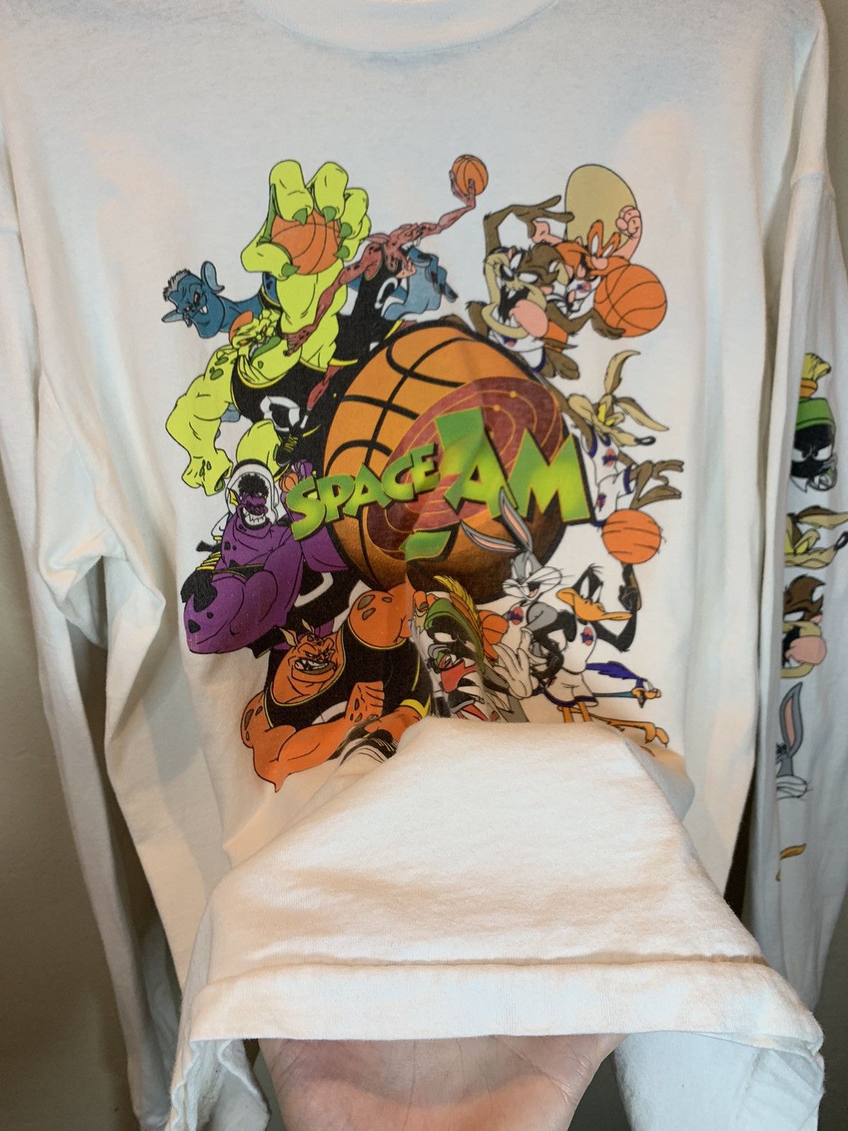 Vintage × Warner Bros RARE* Vintage 1996 Space Jam Single Stitch Long Sleeve Shirt Size US L / EU 52-54 / 3 - 5 Thumbnail