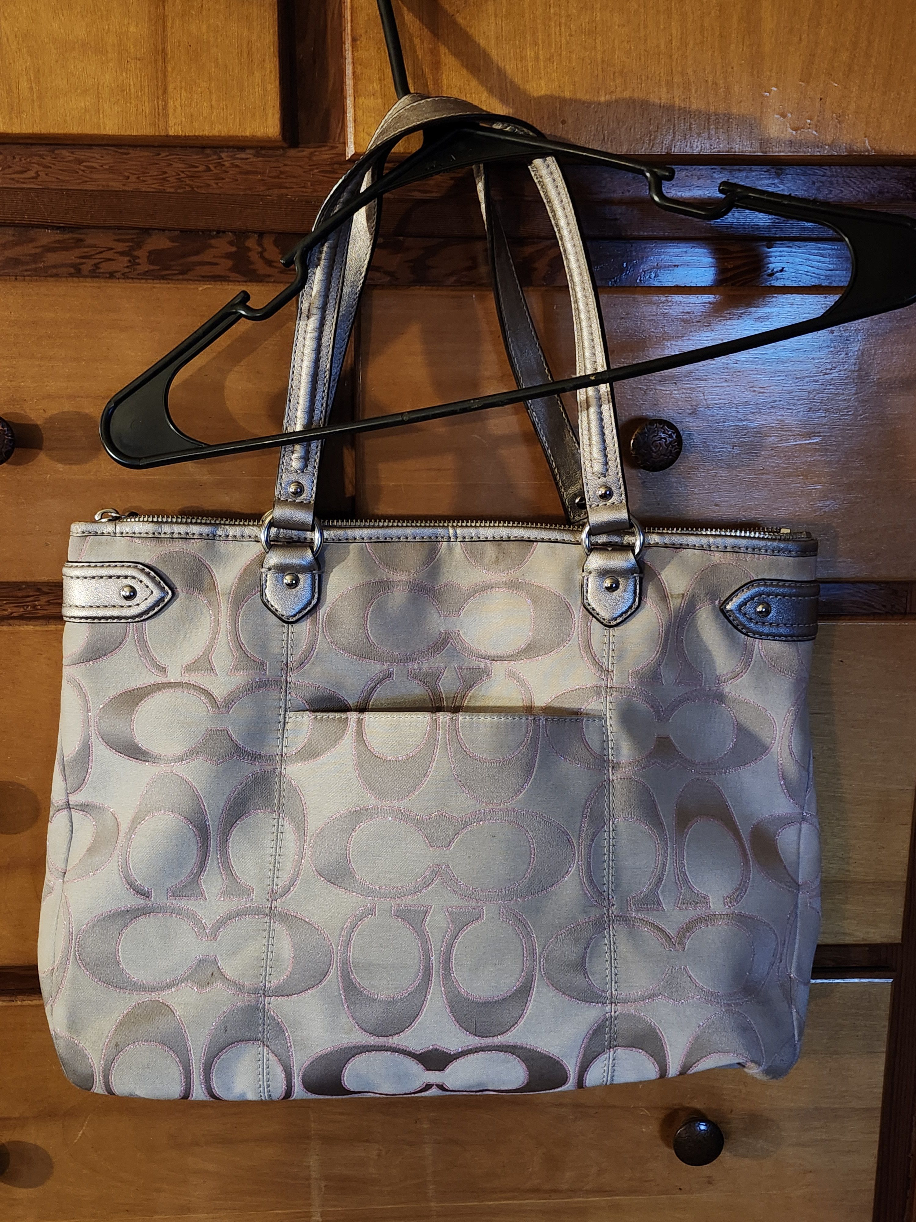 Coach Coach Daisy Outline Signature Metallic EMMA Tote Size ONE SIZE - 3 Thumbnail