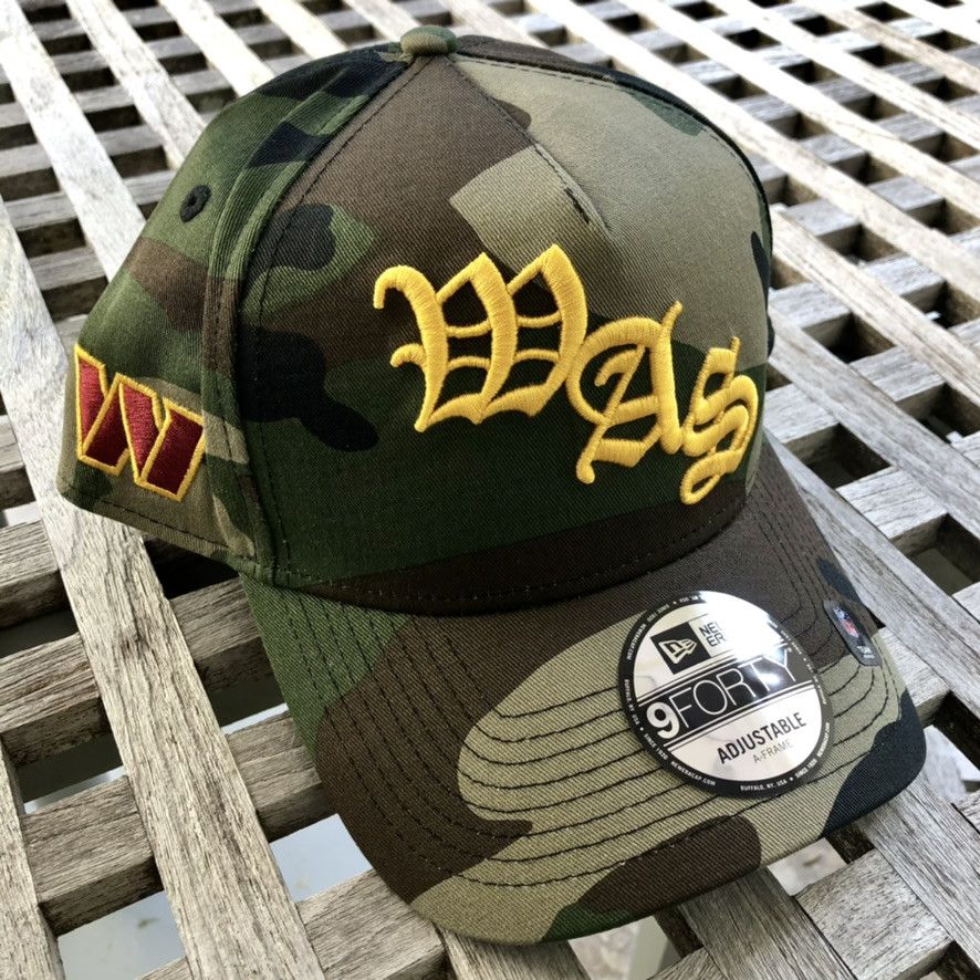New Era Washington Commanders Script Camo A Frame Snapback Hat Club Size ONE SIZE - 1 Thumbnail