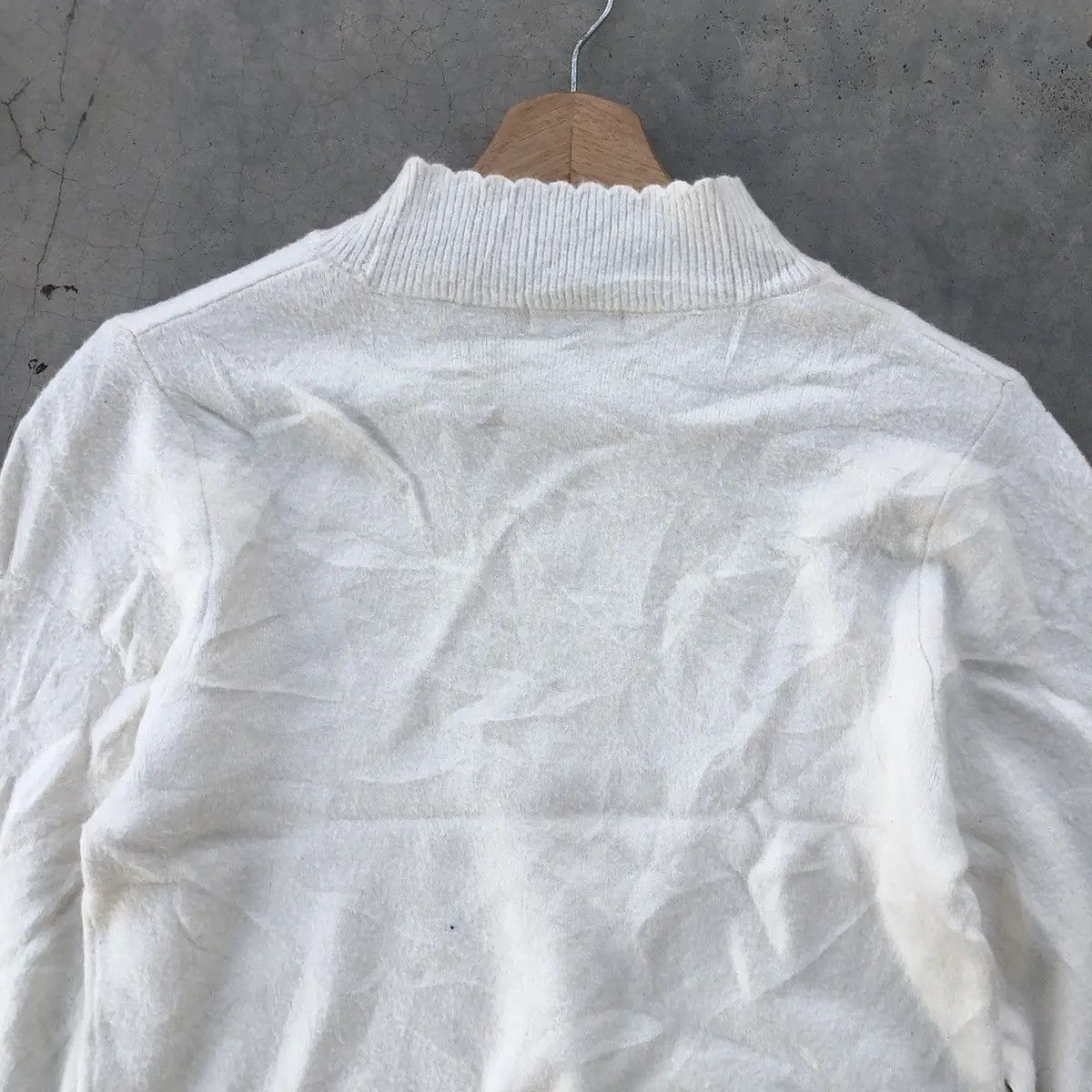 Aran Isles Knitwear × Homespun Knitwear Knitsweater White Milk Pullover/Jumper Ballon's Sleeve Size US M / EU 48-50 / 2 - 9 Thumbnail