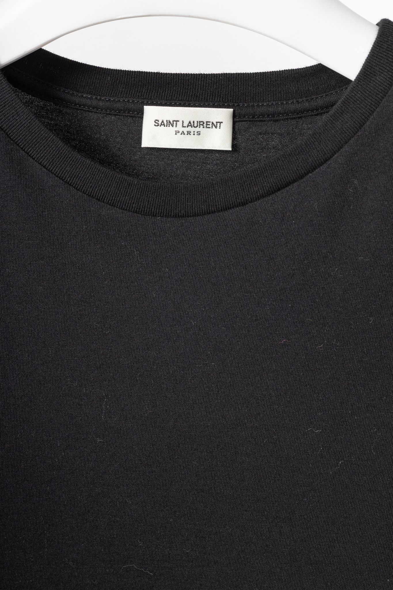 Saint Laurent Paris Saint Laurent Black Cotton-Jersey Short-Sleeve T-Shirt Size S / US 4 / IT 40 - 4 Thumbnail