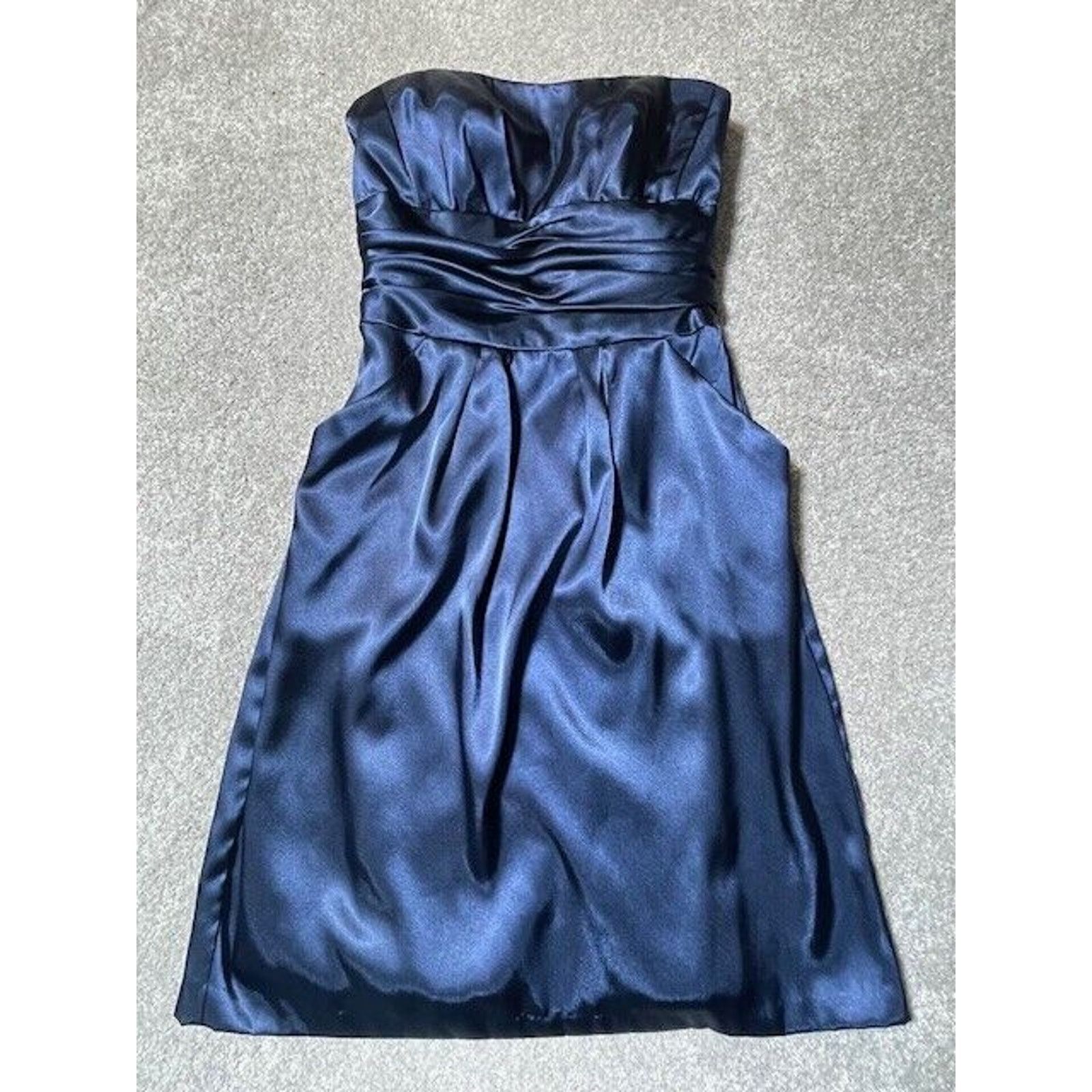 Other Davids Bridal Strapless Satin Dress 2 Prom Formal Romantic Size XS / US 0-2 / IT 36-38 - 3 Thumbnail