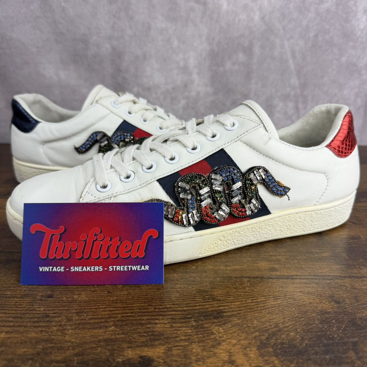 Gucci Gucci Ace Low Kingsnake Size 40 EU / 7 UK / 10 US Italy Rare Size US 10 / IT 40 - 1 Thumbnail