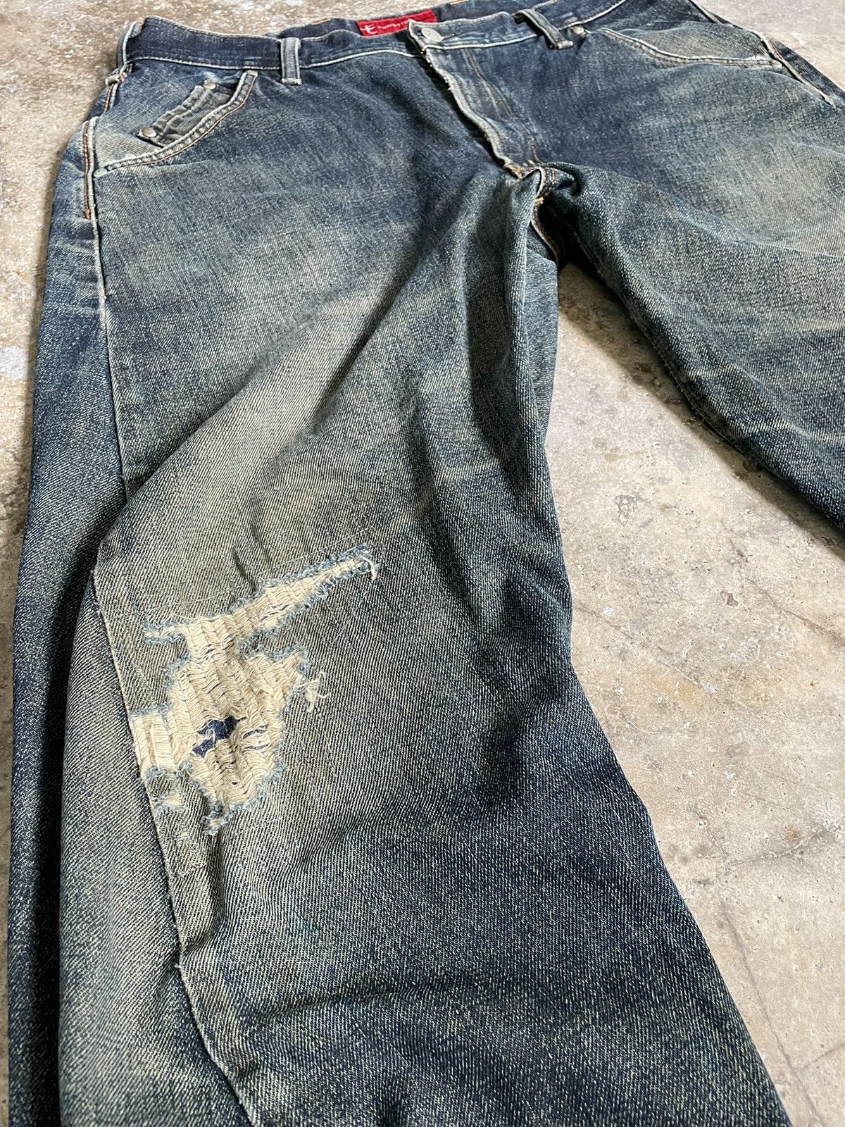 Edwin Vintage Edwin E Function Curved Leg Faded Distressed Pants Size US 33 - 2 Thumbnail