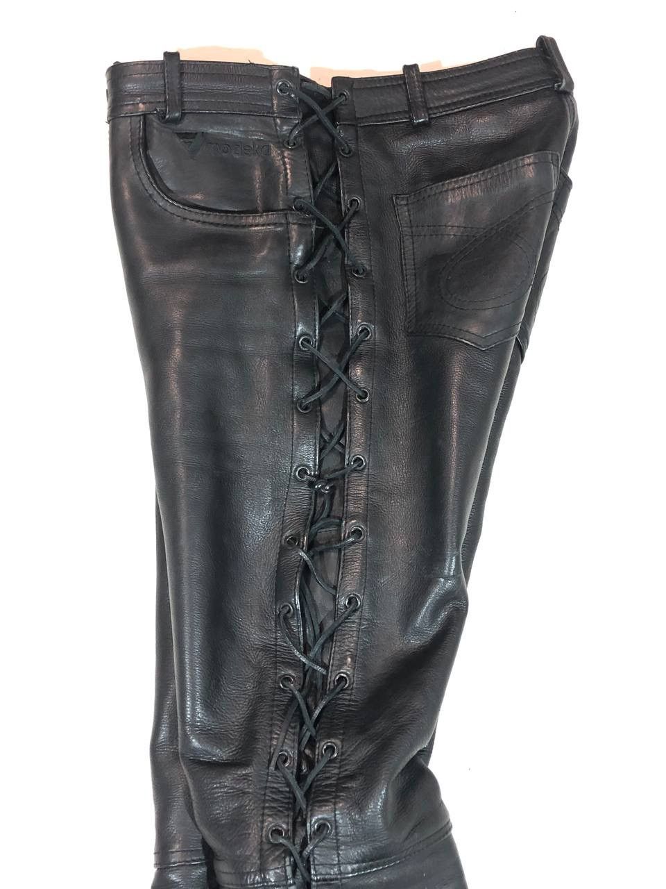 Genuine Leather Modeka Leather Moto Racing Pants Vintage Size US 32 / EU 48 - 2 Thumbnail