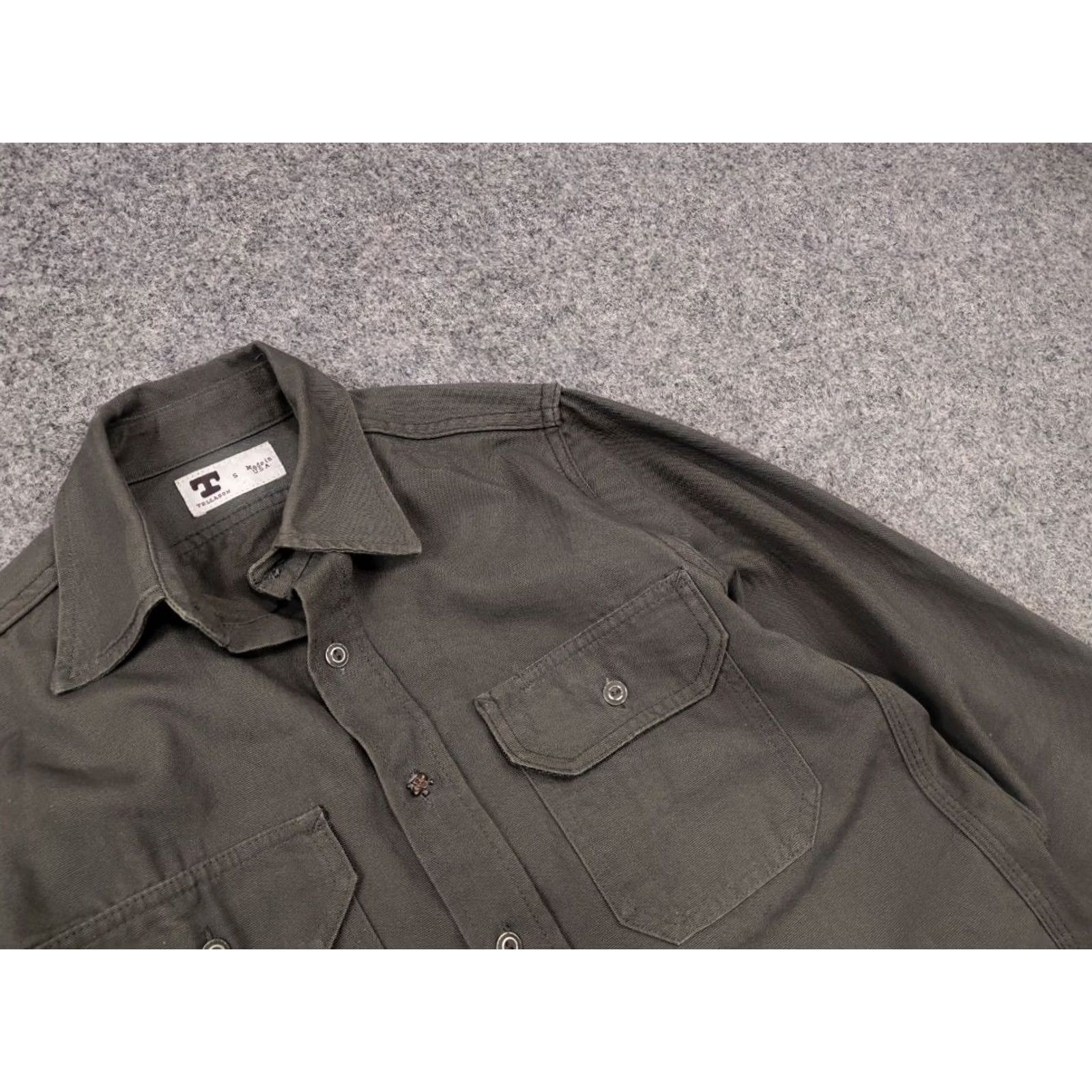 Tellason VINTAGE Tellason Olive Drab Flap Pockets Long Sleeve Button Up Work Shirt USA Shirt Mens S Green 90s Army Vintage Tellason Size US S / EU 44-46 / 1 - 5 Thumbnail