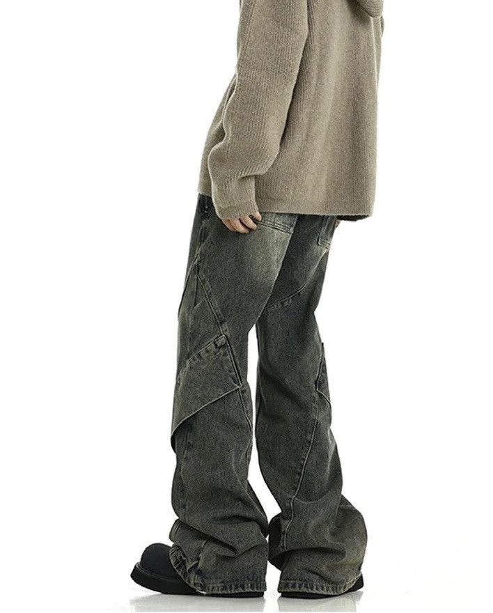 Jean Flared Baggy Denim Jeans Size US 29 - 4 Thumbnail
