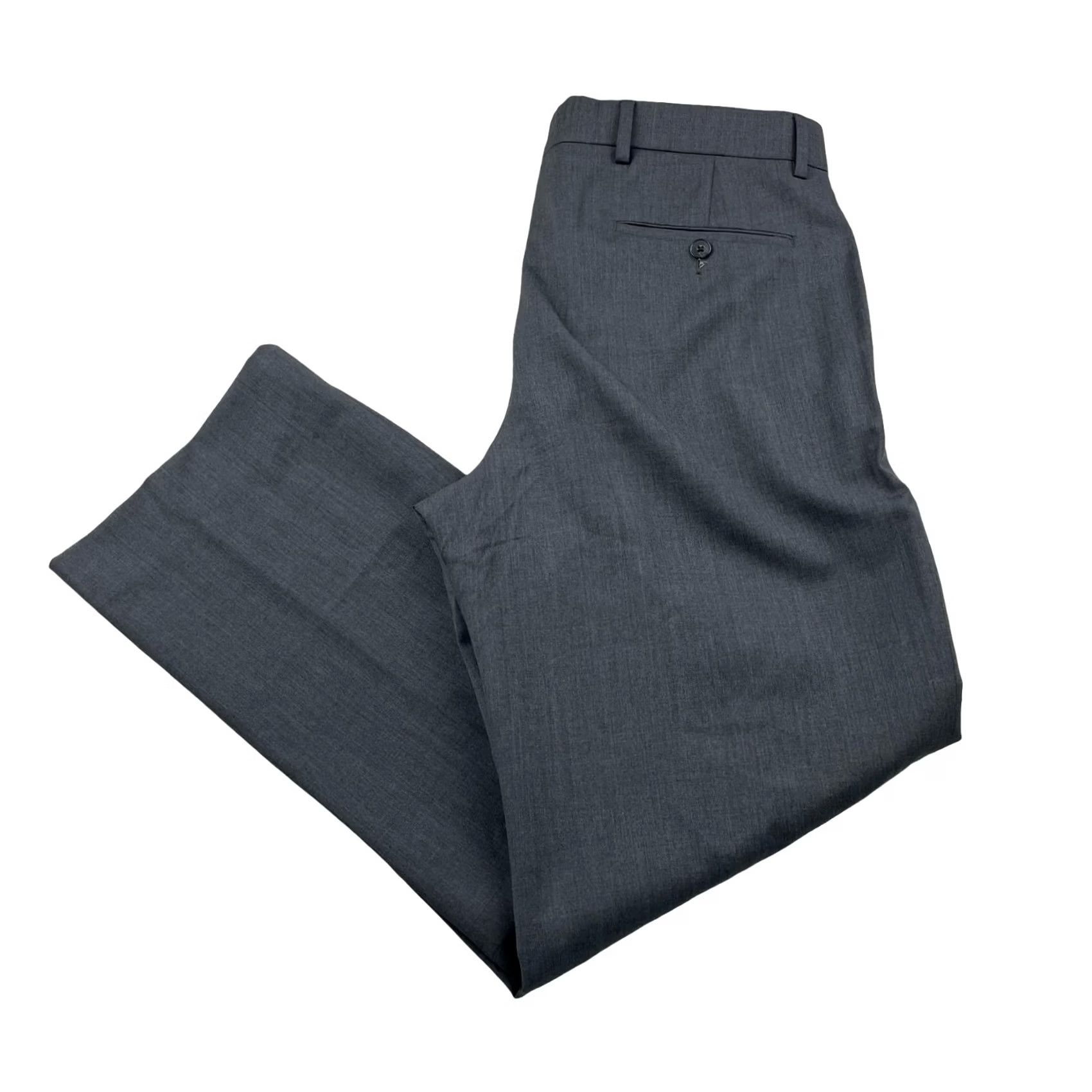 Neiman Marcus Neiman Marcus Men's Wool Dress Pants Gray 34x32 Flat Front Size US 34 / EU 50 - 2 Thumbnail