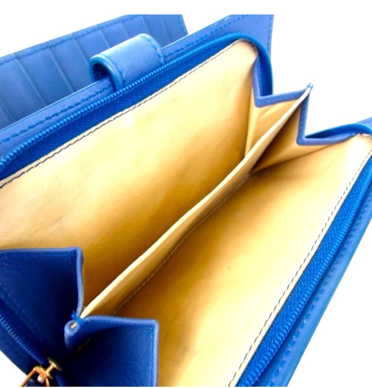 Bottega Veneta Bottega Veneta Intrecciato Leather Wallet Blue Handmade Size ONE SIZE - 5 Thumbnail