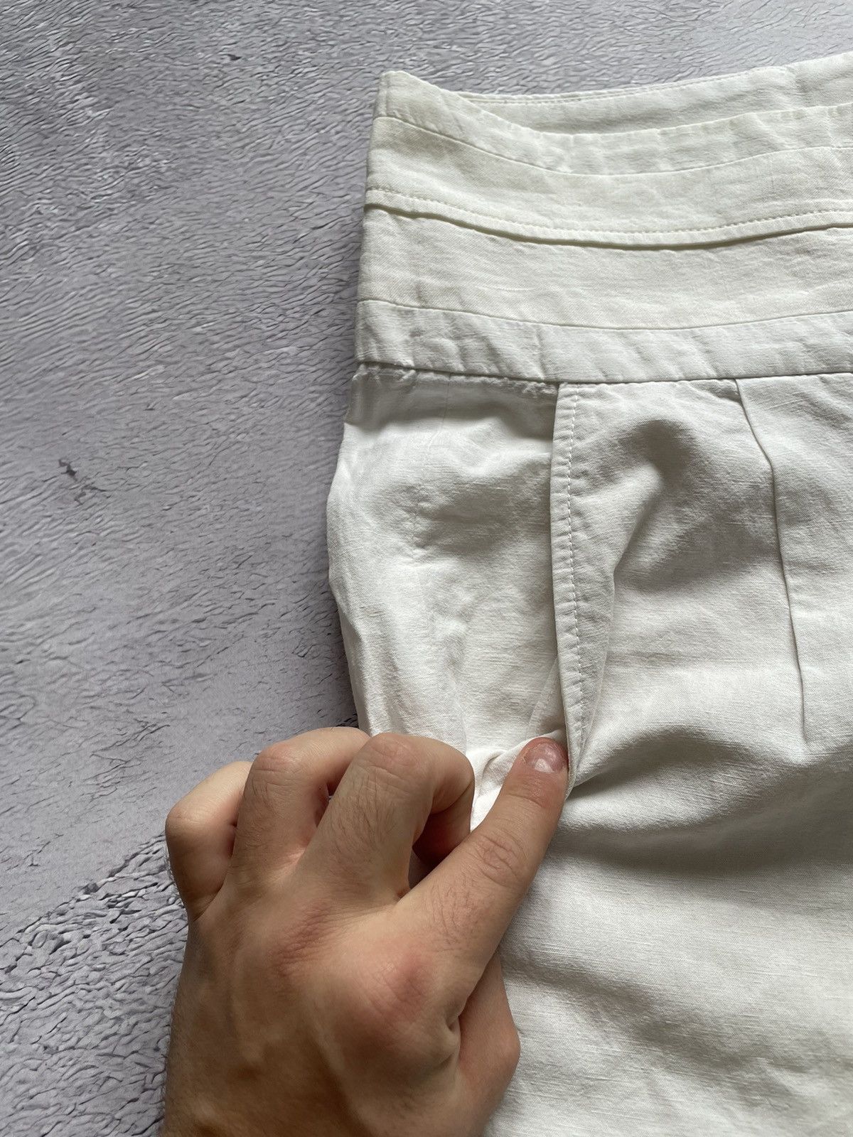 Brunello Cucinelli Brunello Cucinelli Pants Luxury Linen Made in Italy White Size 27" / US 4 / IT 40 - 4 Thumbnail
