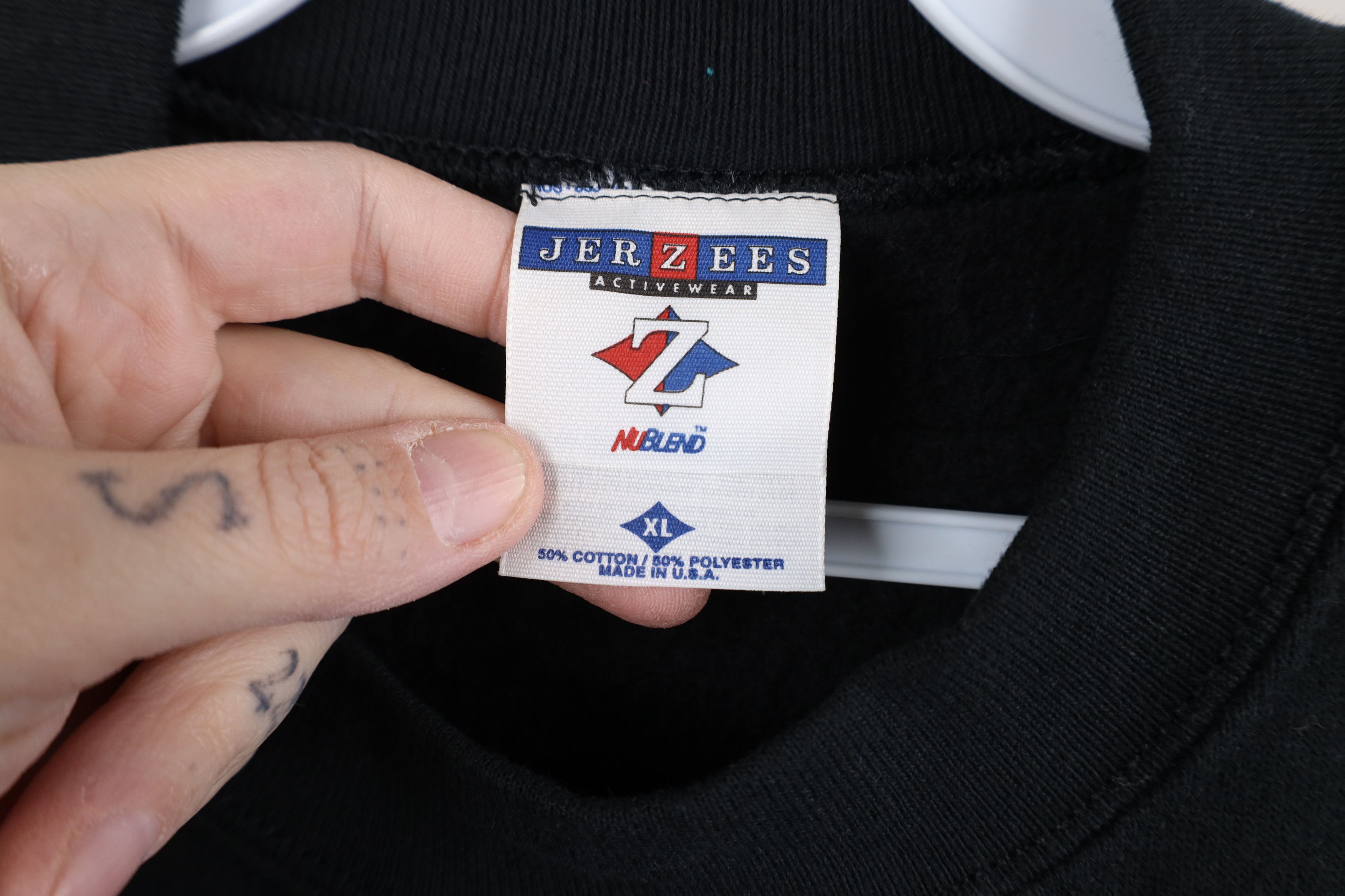 Vintage Vintage 90s Streetwear Blank Crewneck Sweatshirt Black USA Size US XL / EU 56 / 4 - 4 Thumbnail