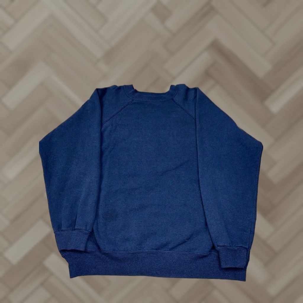 Hanes VINTAGE Hanes Solid Pullover Sweater Shirt L Casual Blue 1990s Mens Size US L / EU 52-54 / 3 - 1 Thumbnail