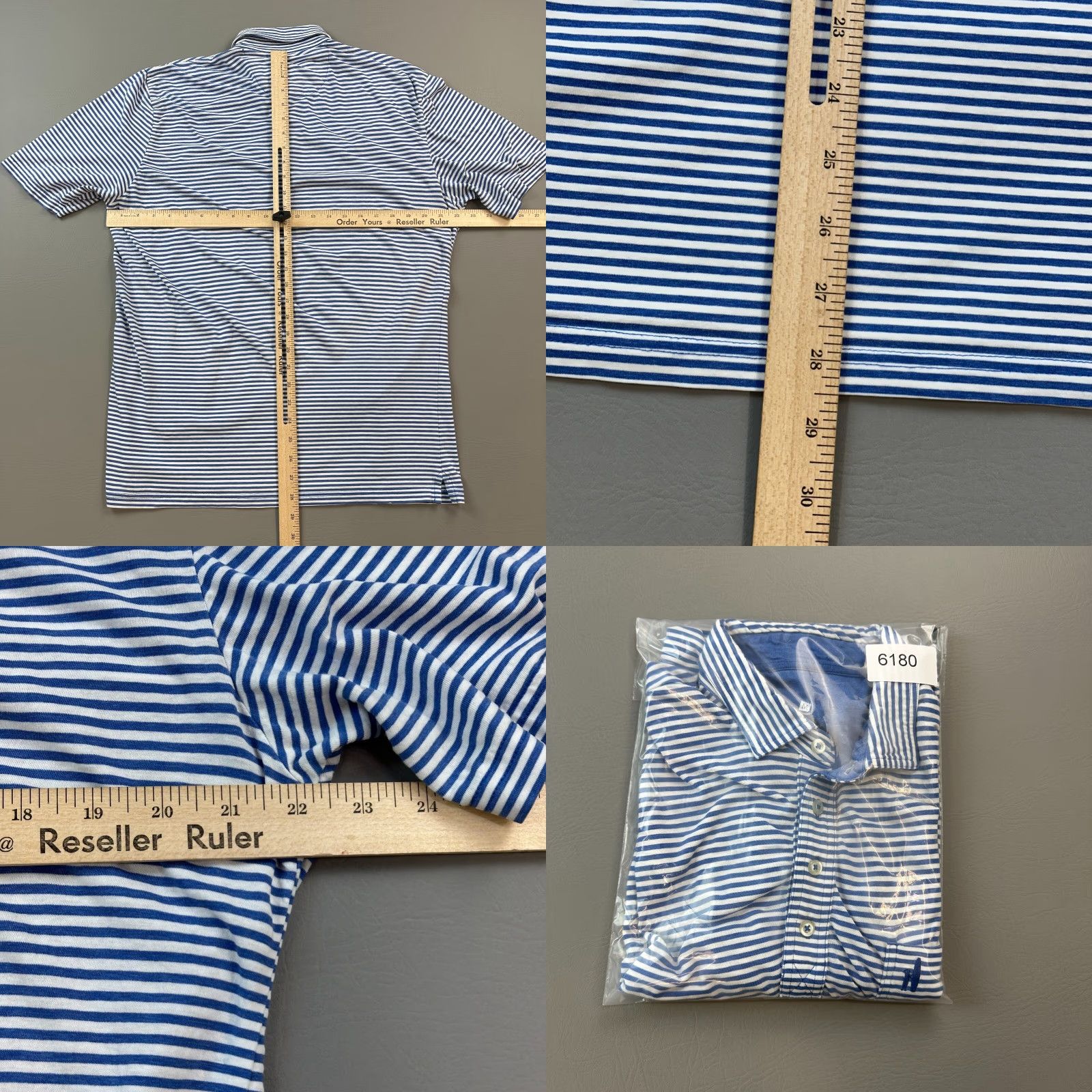 johnnie-O johnnie-O Polo Shirt Mens Medium Blue Striped Lightweight Golf Pocket Shirt Size US M / EU 48-50 / 2 - 8 Thumbnail