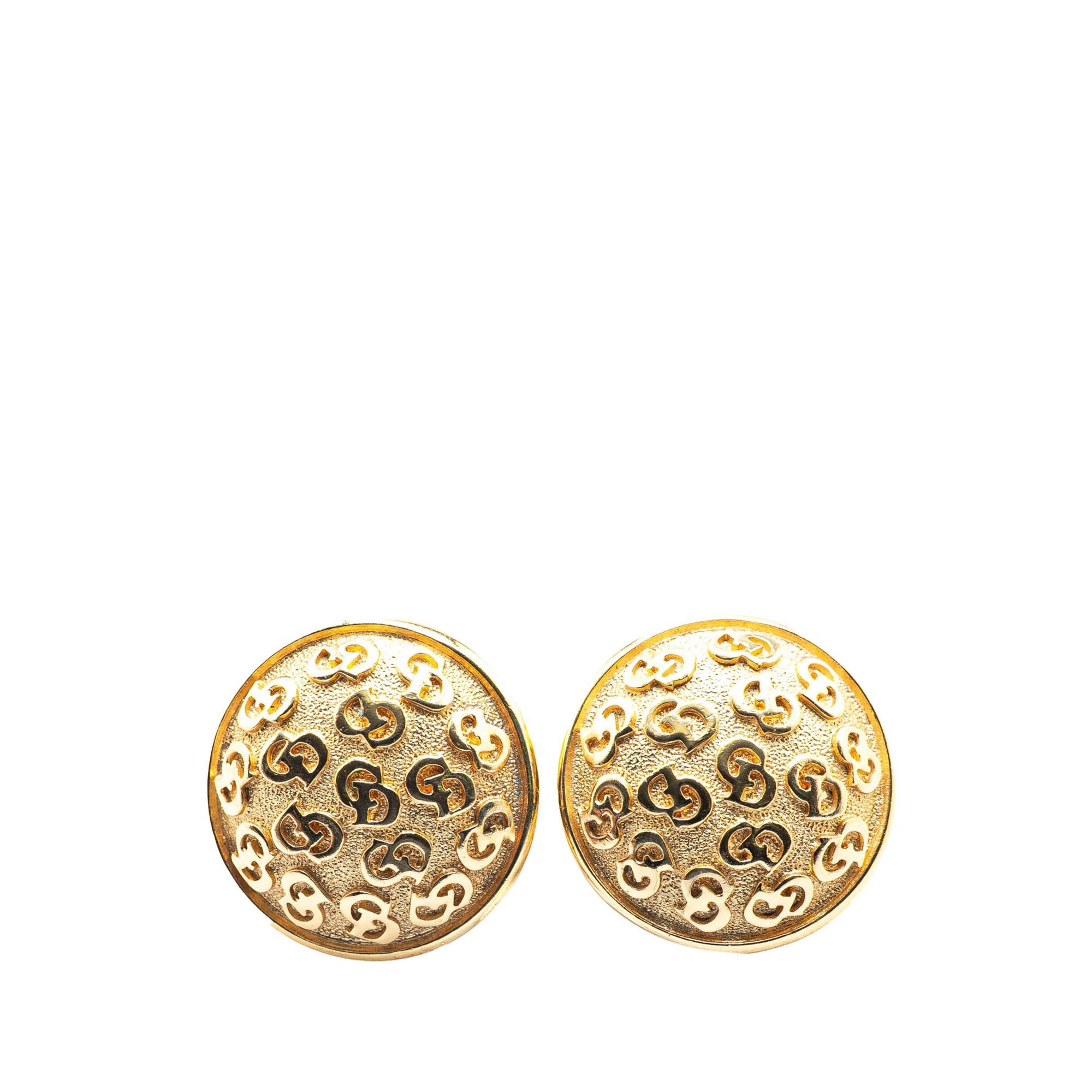 Dior Dior Gold Plated CD Logo Round Clip On Earrings Gold Size ONE SIZE - 1 Thumbnail