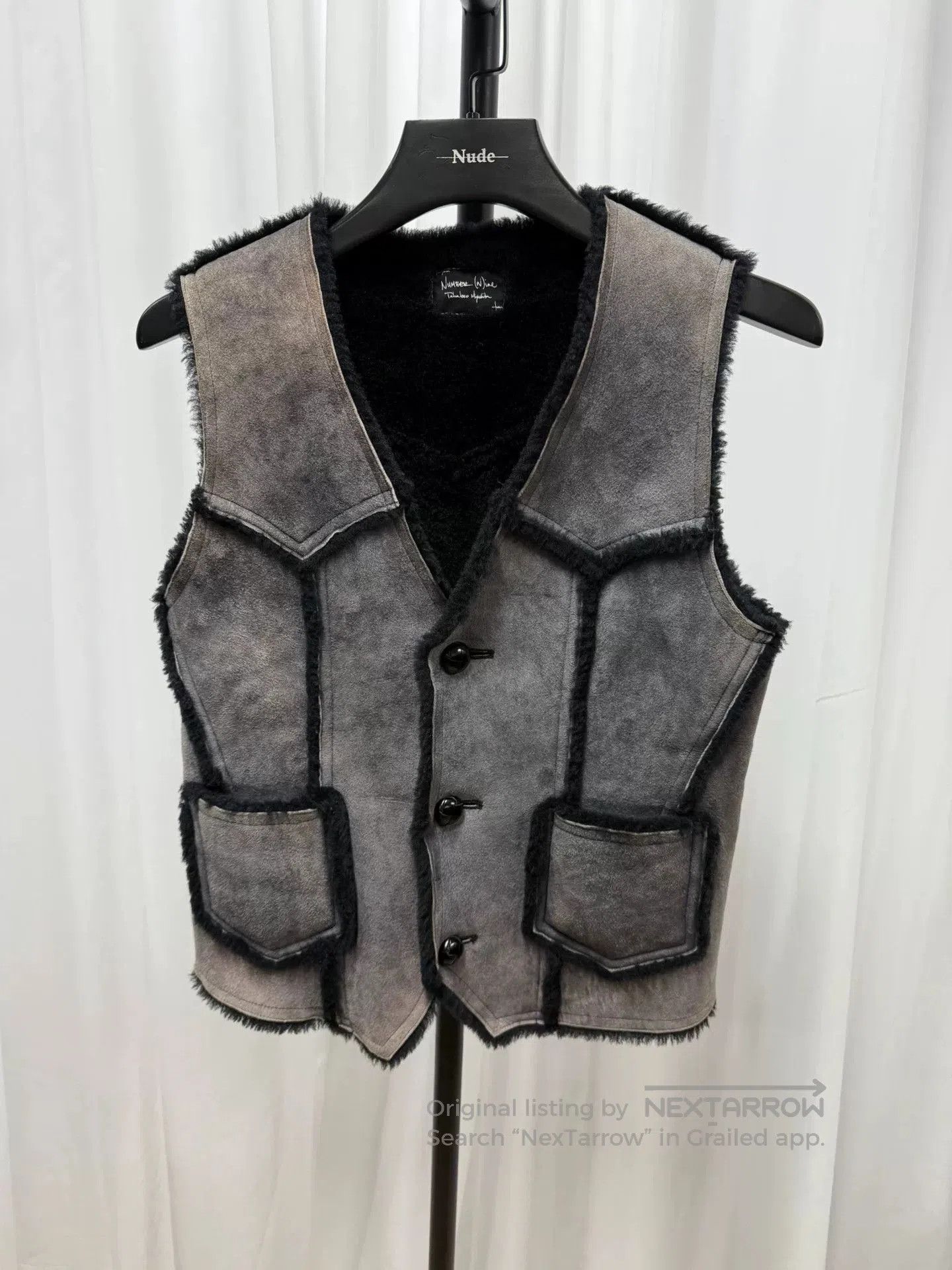 Comme des Garcons Homme Plus Number Nine Sheepskin Panel Vest. Size US S / EU 44-46 / 1 - 1 Thumbnail