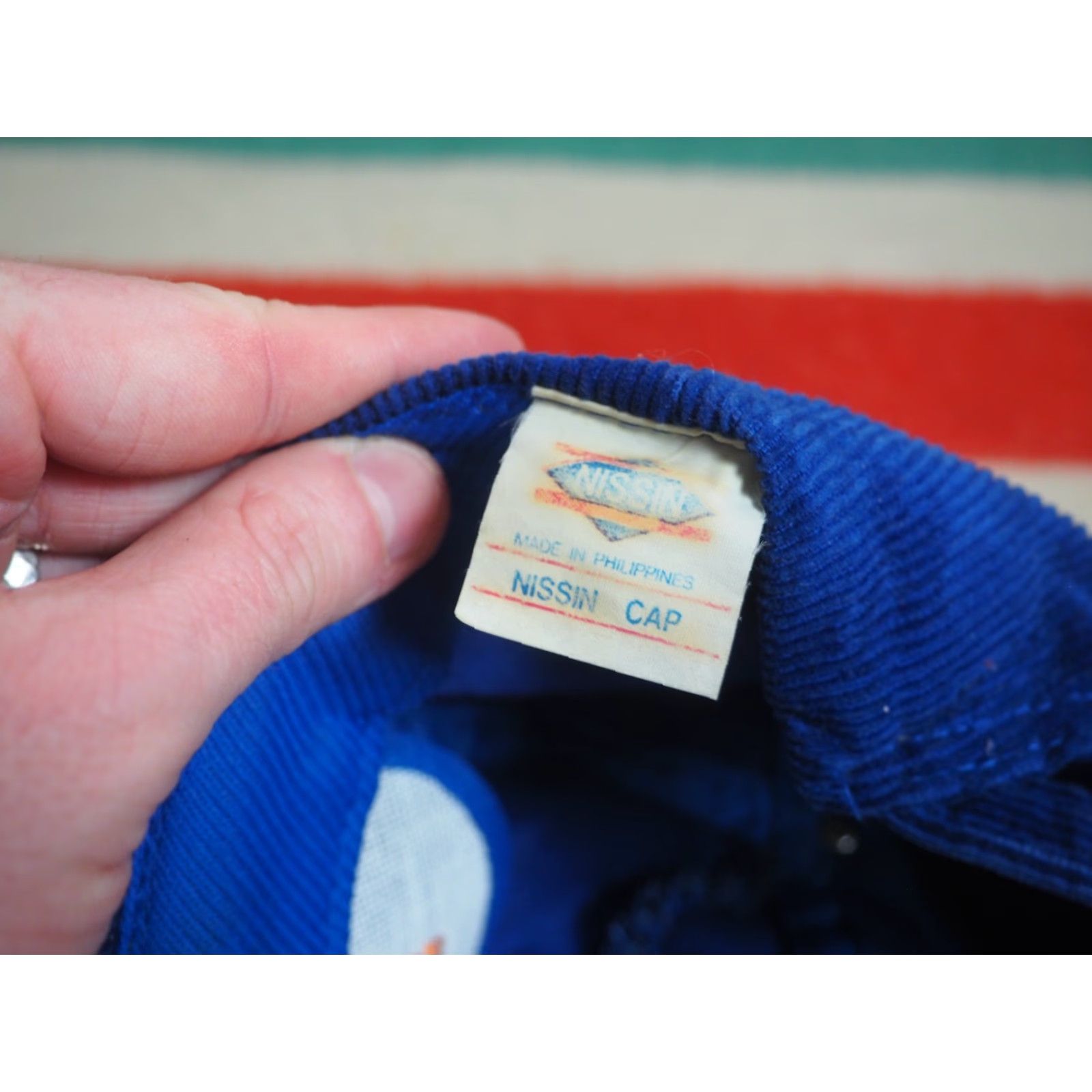 GAS VTG 80s 90s Pacific Gas Energy PGE Blue Corduroy Strapback Trucker Hat Cap OSFM Size ONE SIZE - 5 Thumbnail
