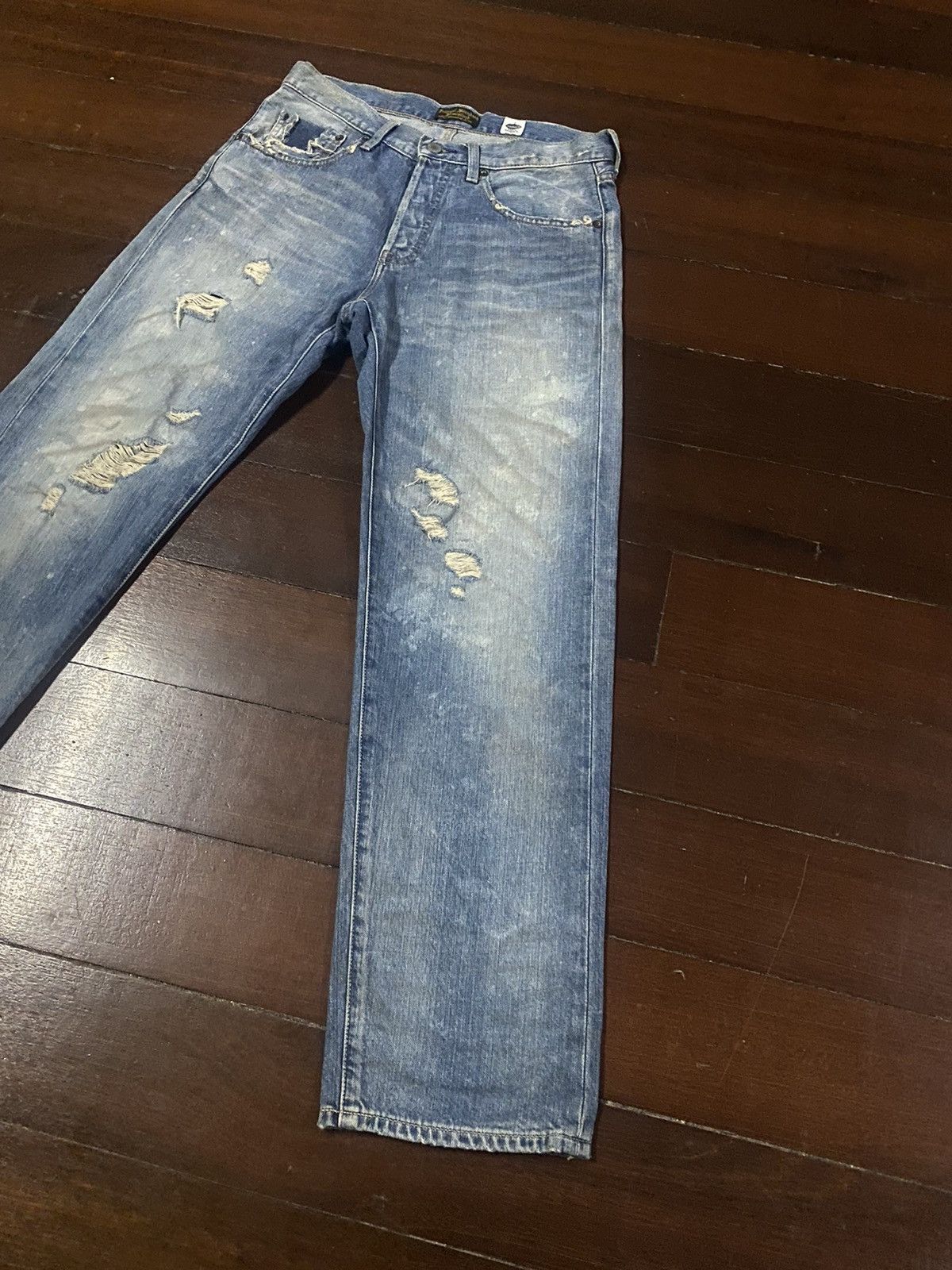 Japanese Brand × Journal Standard FIRE 🔥 JOURNAL STANDARD HOMESTEAD DISTRESSED FLARE JEANS Size US 33 - 3 Thumbnail