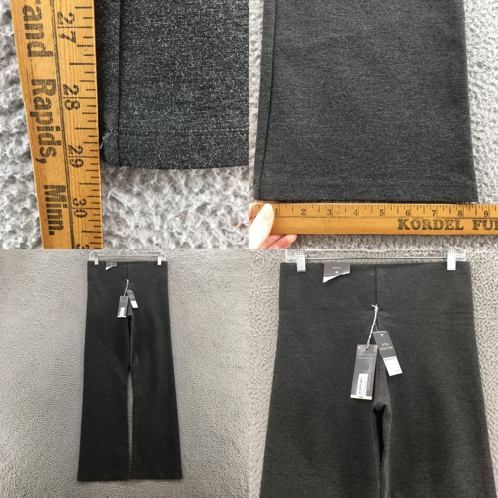 Worthington Worthington Bootcut Pants Womens Medium Grey Pull On High Rise Stretch NEW Size 32" / US 10 / IT 46 - 8 Thumbnail