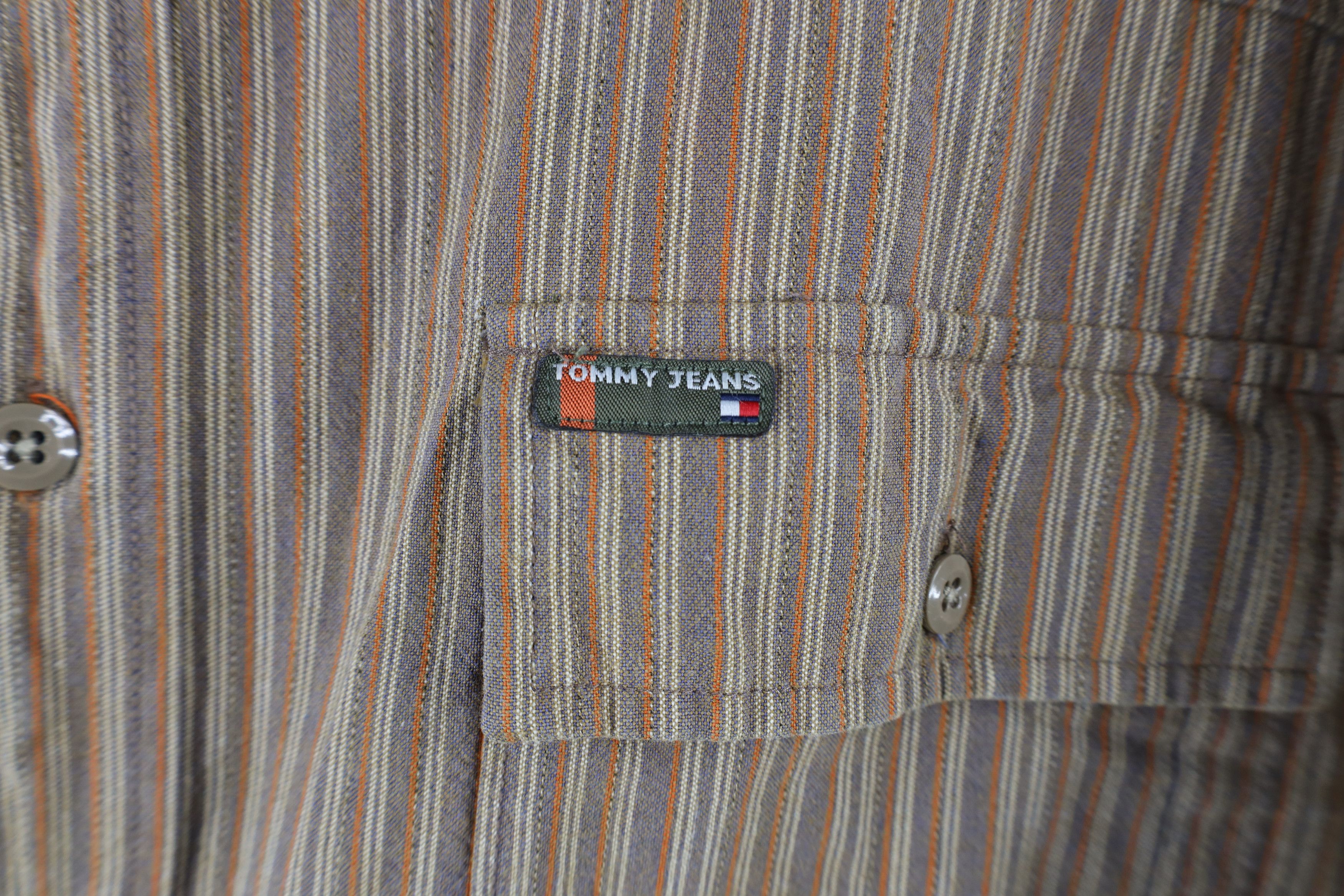 Tommy Hilfiger × Vintage Vintage 90s Tommy Hilfiger Heavyweight Striped Button Shirt Size US XXL / EU 58 / 5 - 4 Thumbnail