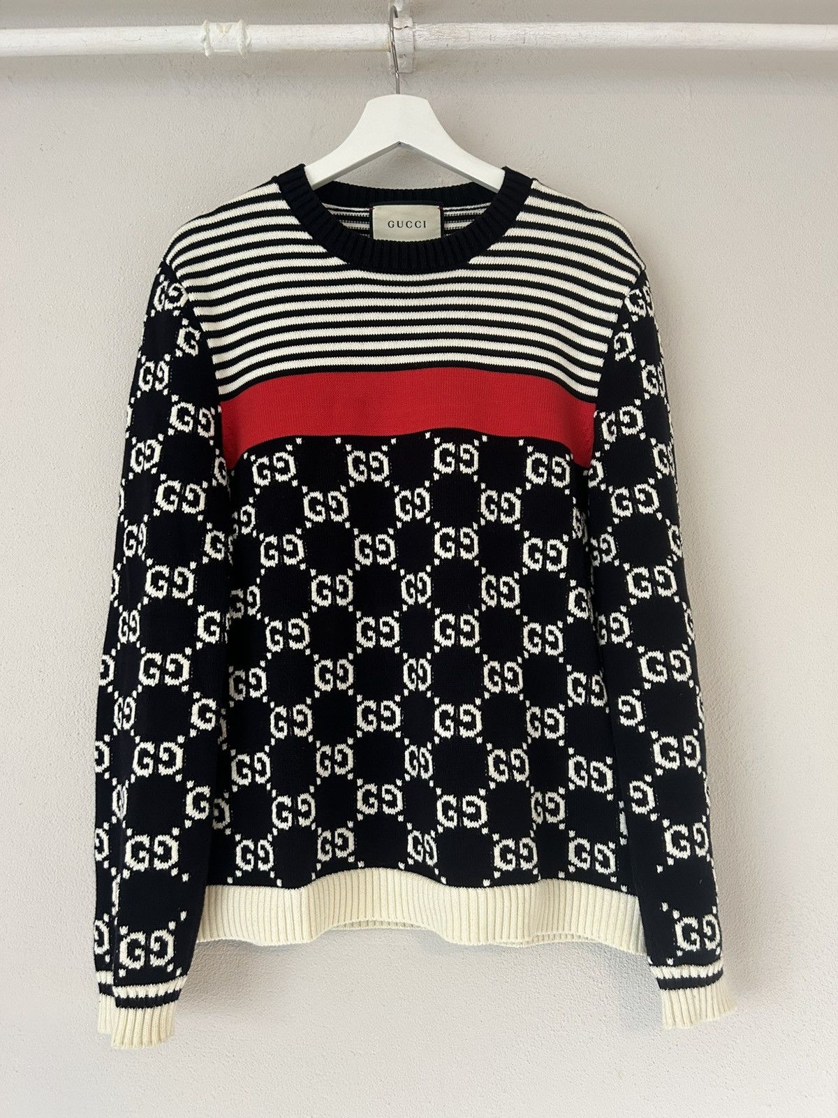 Gucci Gucci Cotton Sweater with GG Monogram - Size M Size US M / EU 48-50 / 2 - 1 Thumbnail