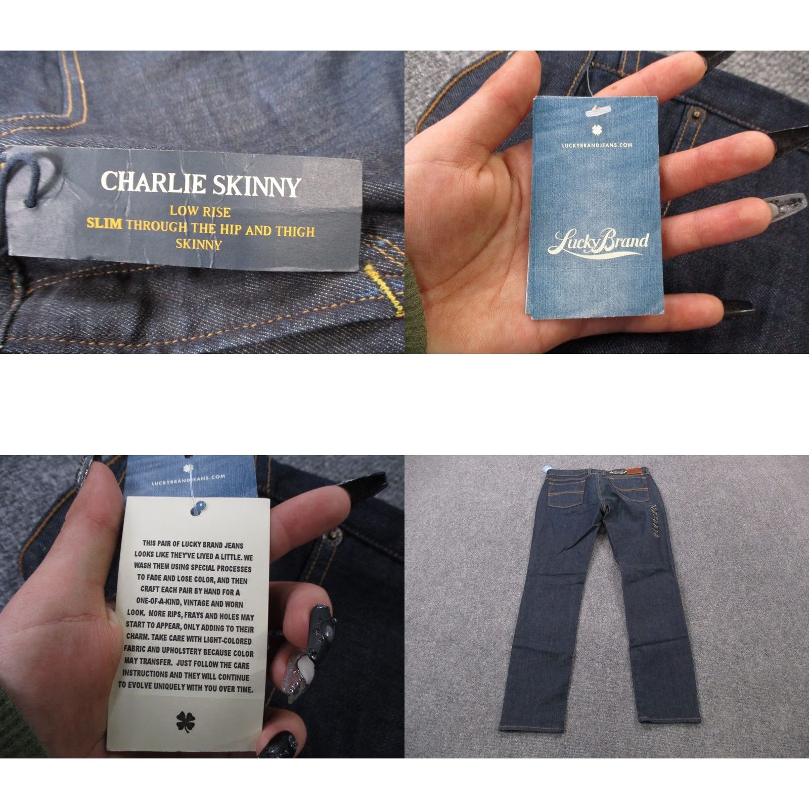 Lucky Brand Lucky Brand Jeans Womens 12 31 X 30 Blue Denim Charlie Skinny Regular Stretch NEW Size 24" / US 00 / IT 34 - 10 Thumbnail
