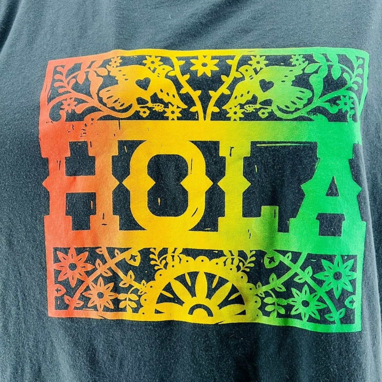 Old Navy Old Navy Grey Hola Latin Graphic Red Yellow Green Tee Large Size L / US 10 / IT 46 - 2 Thumbnail