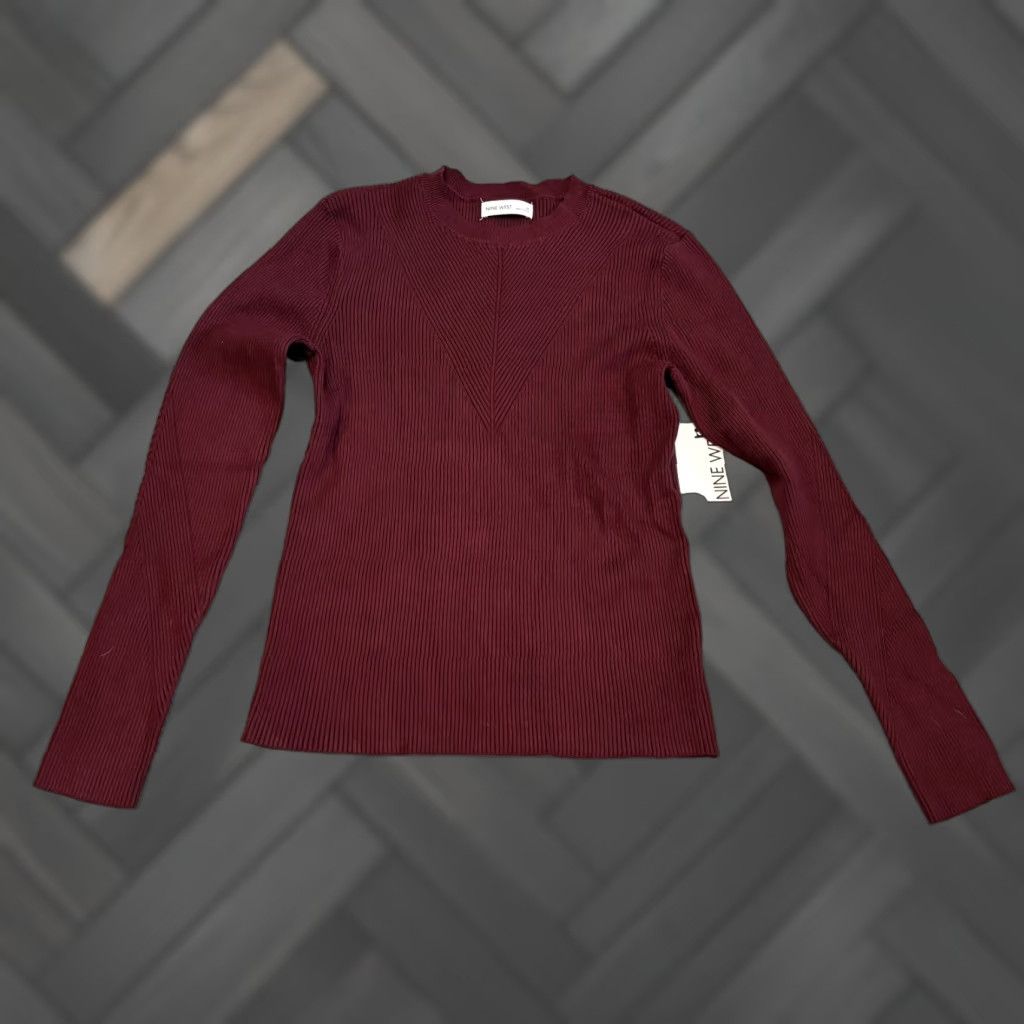 Nine West NWT Nine West Crew Neck Sweater Womens Medium Maroon Long Sleeve Pullover Size M / US 6-8 / IT 42-44 - 1 Thumbnail