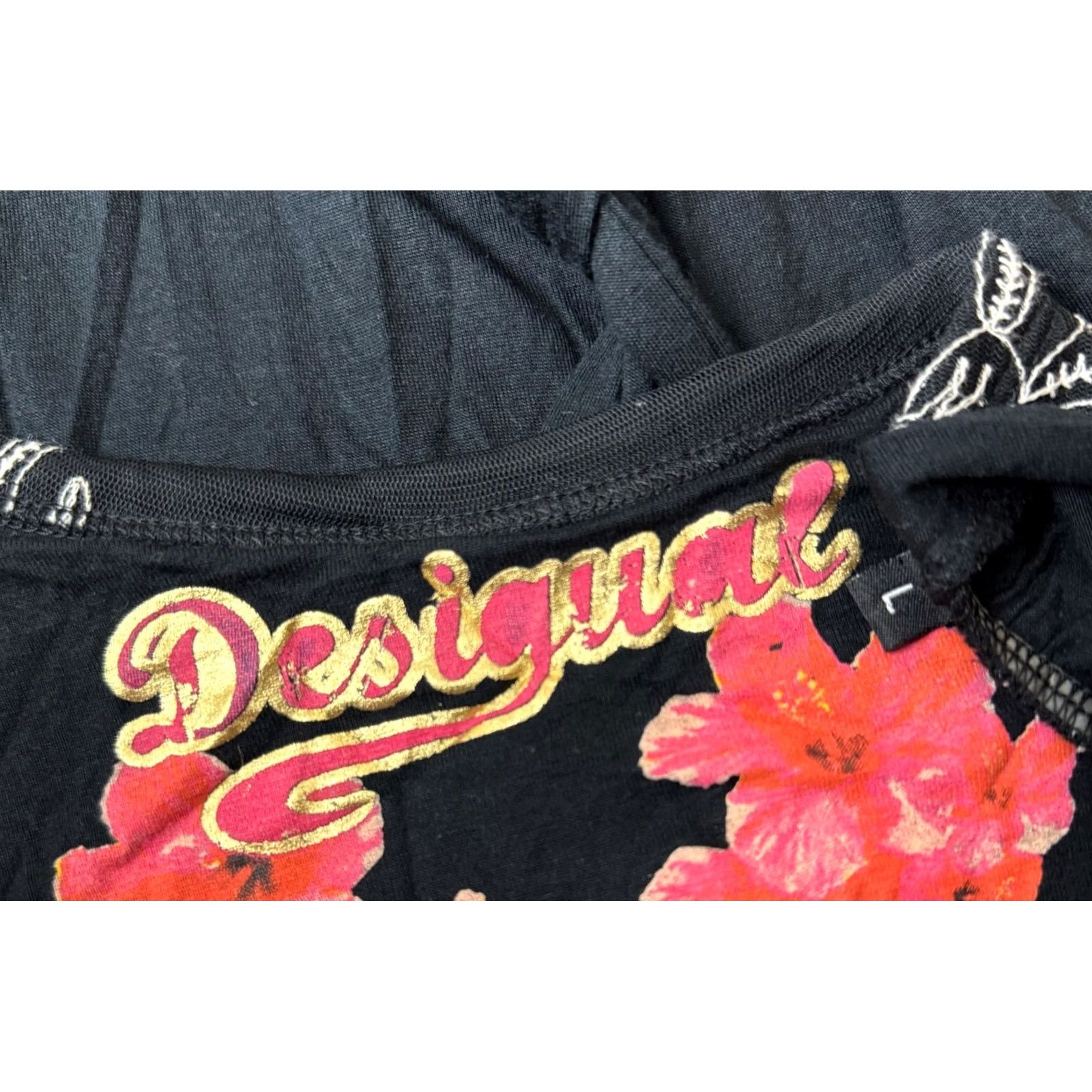 Desigual Desigual Dress Womens L A-Line Dress Black Knee Length Size L / US 10 / IT 46 - 7 Thumbnail