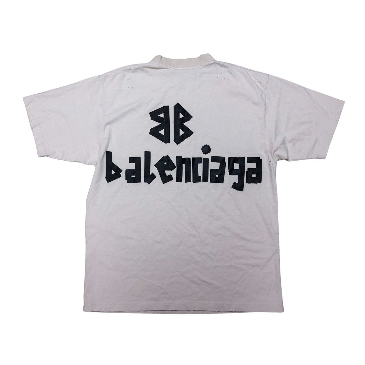 Balenciaga Balenciaga Tape Logo T Shirt Beige Size US XS / EU 42 / 0 - 2 Thumbnail
