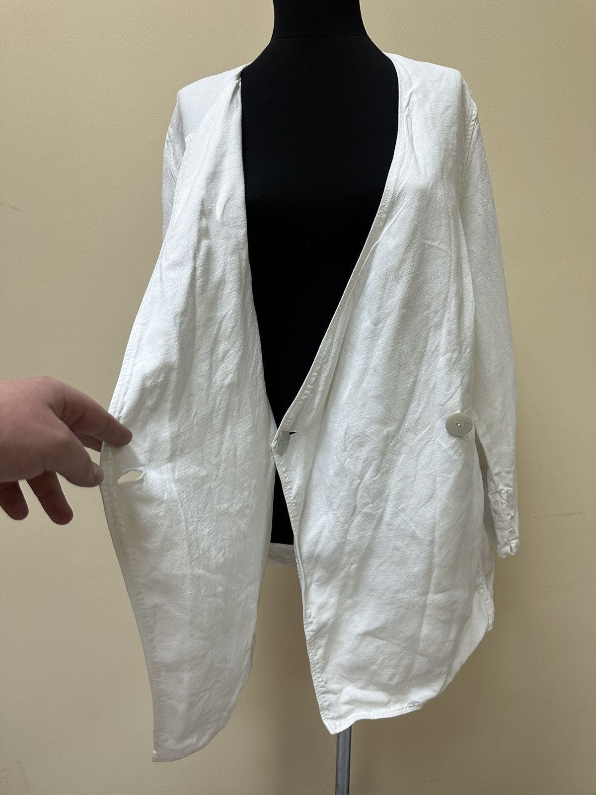 Designer × OSKA Cardigan Oska 5 100% linen White Size XL / US 12-14 / IT 48-50 - 9 Thumbnail