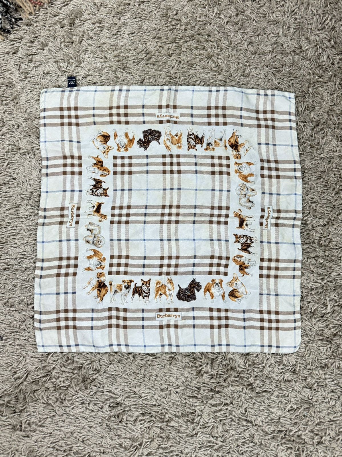 Vintage Burberry 90s silk scarf original luxury item