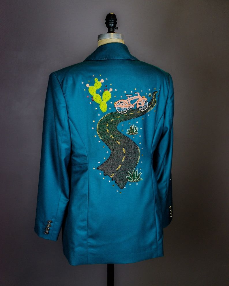 Other Men 2PC customized Frog, Floral embroidery western cocktail Size 44S - 3 Thumbnail