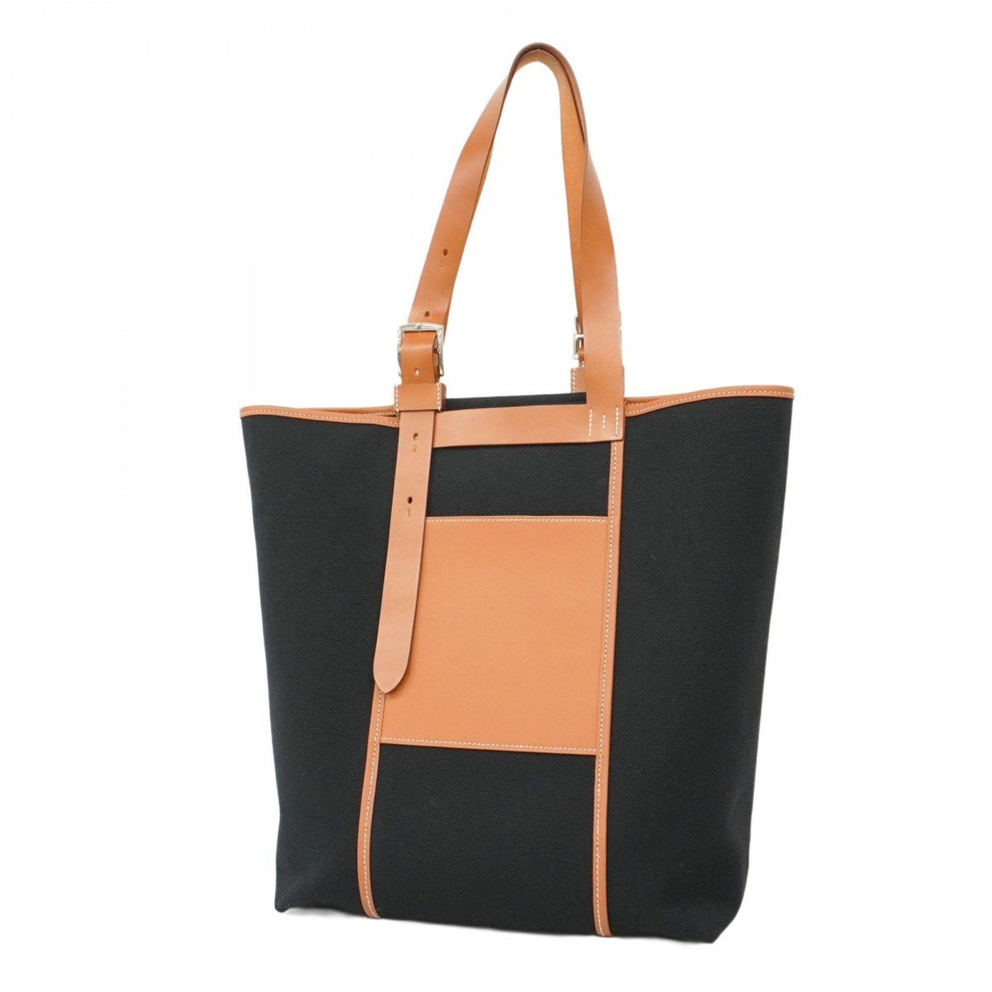 Hermes Tote Bag Etrivier Pocket 27 Swift Toile Goelan Black Brown U Stamp Ladies, Women's