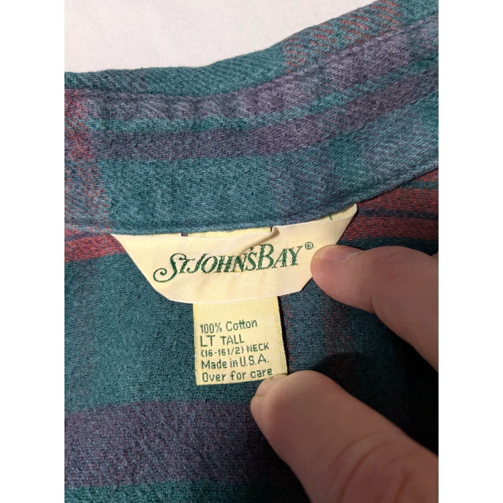Vintage VINTAGE ST JOHN'S BAY Men LARGE-TALL Green Plaid HEAVYWEIGHT FLANNEL Shirt St John'S Bay Mens L Tall Green Plaid Heavyweight Flannel Shirt Size US L / EU 52-54 / 3 - 4 Thumbnail