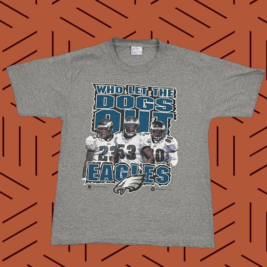 Vintage VINTAGE Philadelphia Eagles Graphic T-Shirt Men L Gray Who Let The Dogs Out Y2K Size US L / EU 52-54 / 3 - 1 Thumbnail