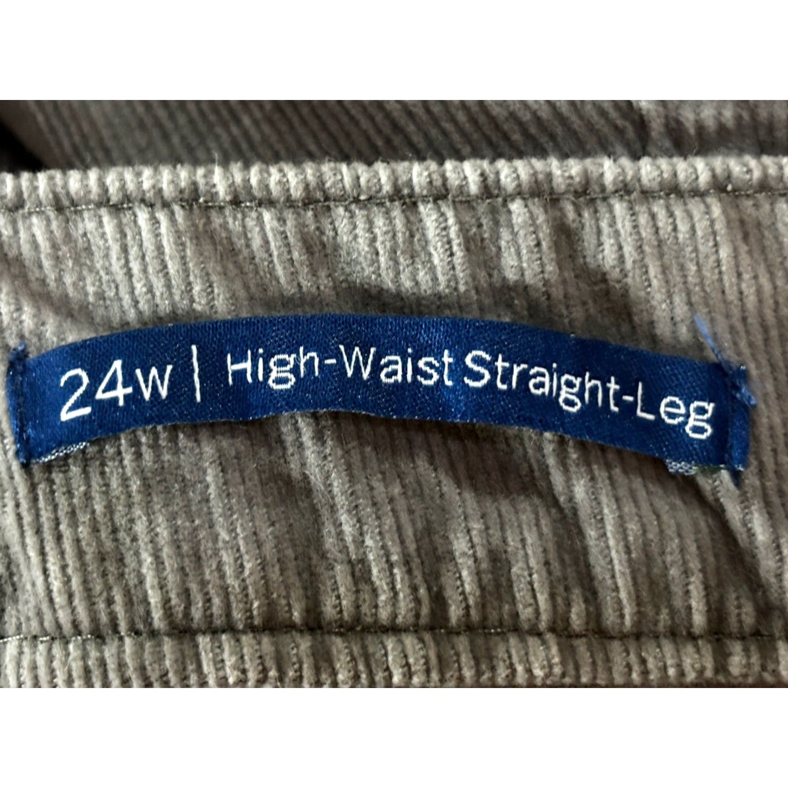 Talbots Talbots Plus Size 24W High Waist Straight Leg Corduroy Pants Gray Womens Size 42" / US 20 - 6 Thumbnail