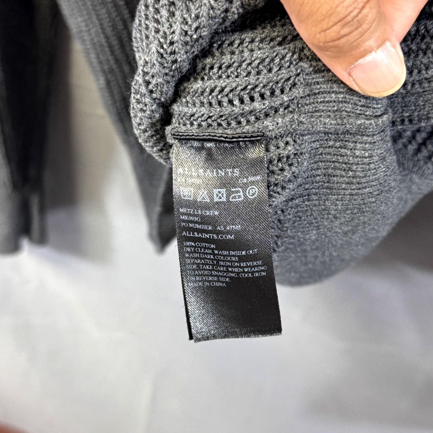Allsaints AllSaints Sweater Mens Large Gray Rib Knit Crewneck Pullover Long Sleeve Casual Size US L / EU 52-54 / 3 - 4 Thumbnail