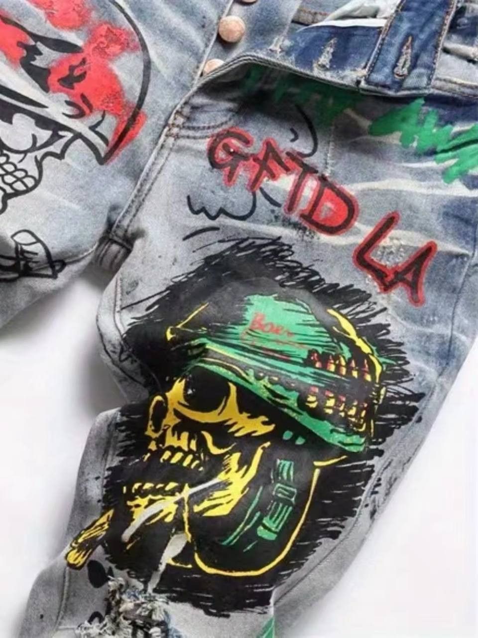 Japanese Brand × Vintage vintage jeans with exclusive prints Size US 36 / EU 52 - 3 Thumbnail