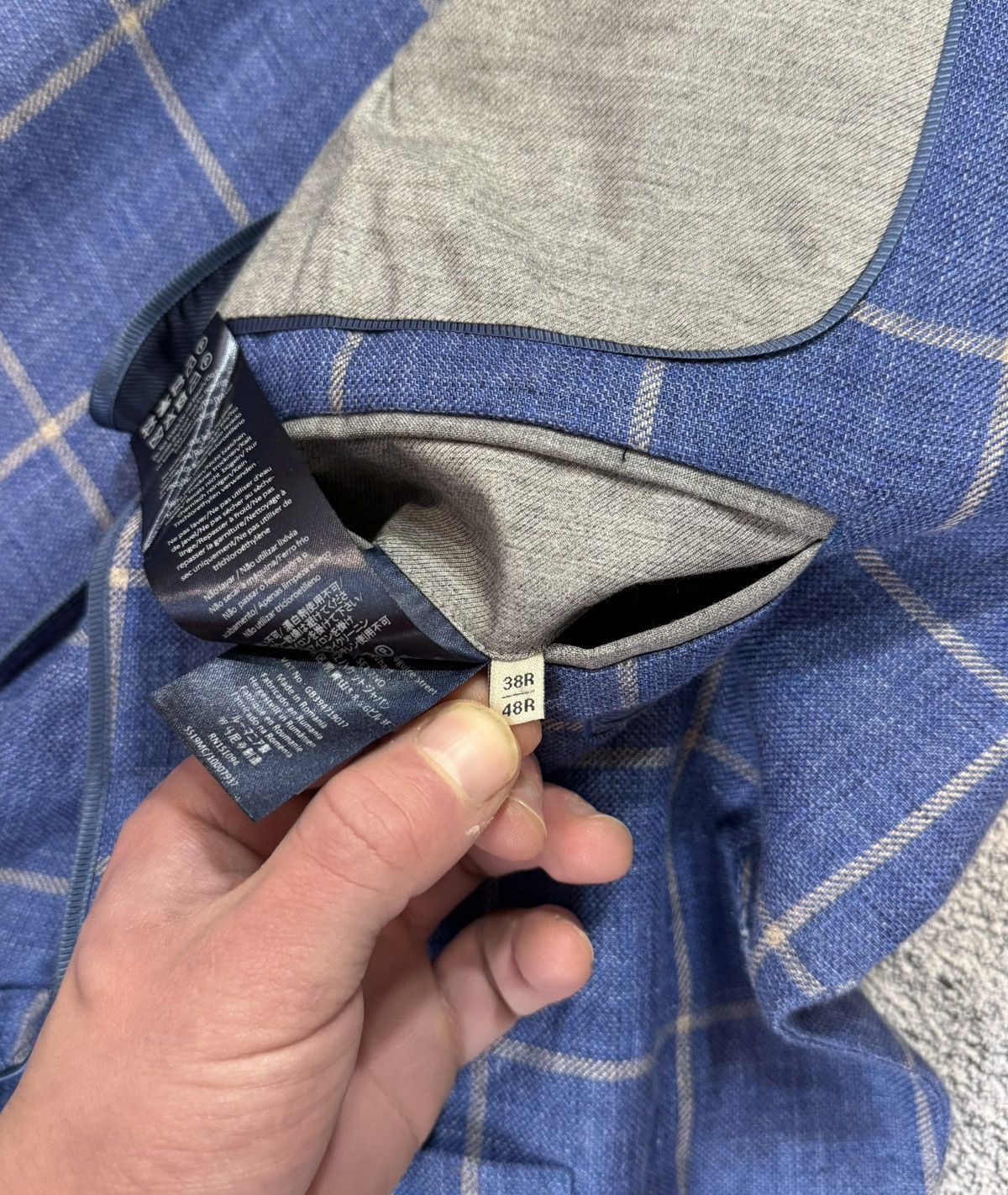 Hackett Hackett Mayfair Linen Blazer 38R/48R Windowpane Sport Coat Size 38R - 11 Thumbnail