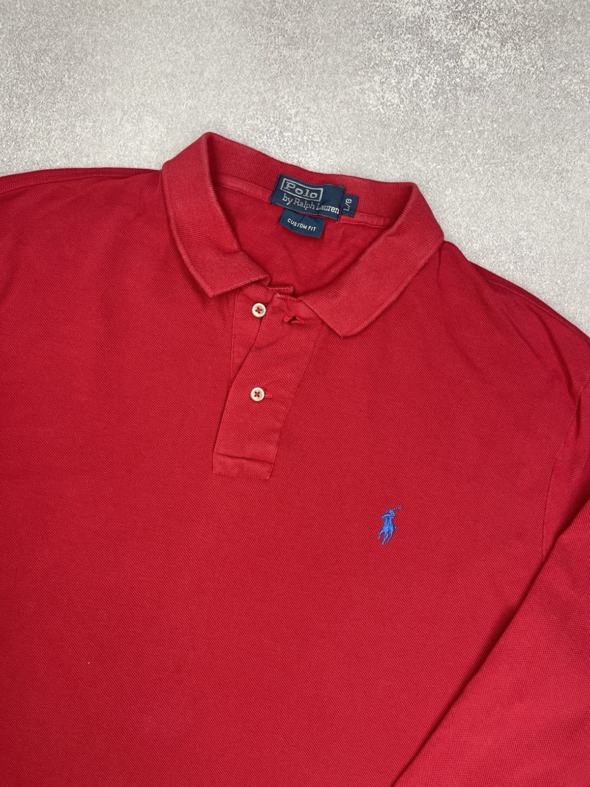 Polo Ralph Lauren × Rugby Ralph Lauren × Vintage Vintage Polo Ralph Lauren Rugby Polo Longsleeve Red Y2K Size US L / EU 52-54 / 3 - 4 Thumbnail